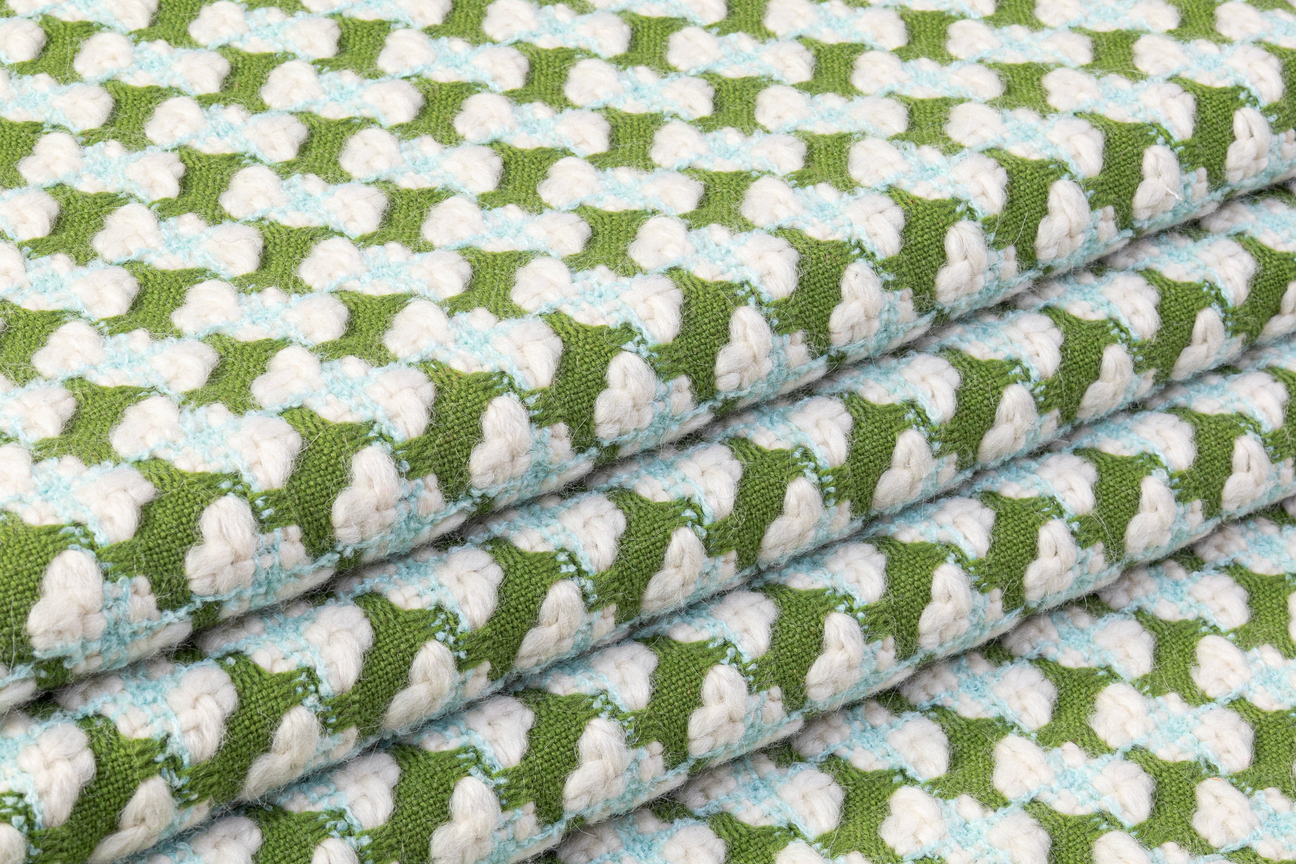 Pucci - Italian Wool Alpaca Blend Tweed - Green / Off White / Blue