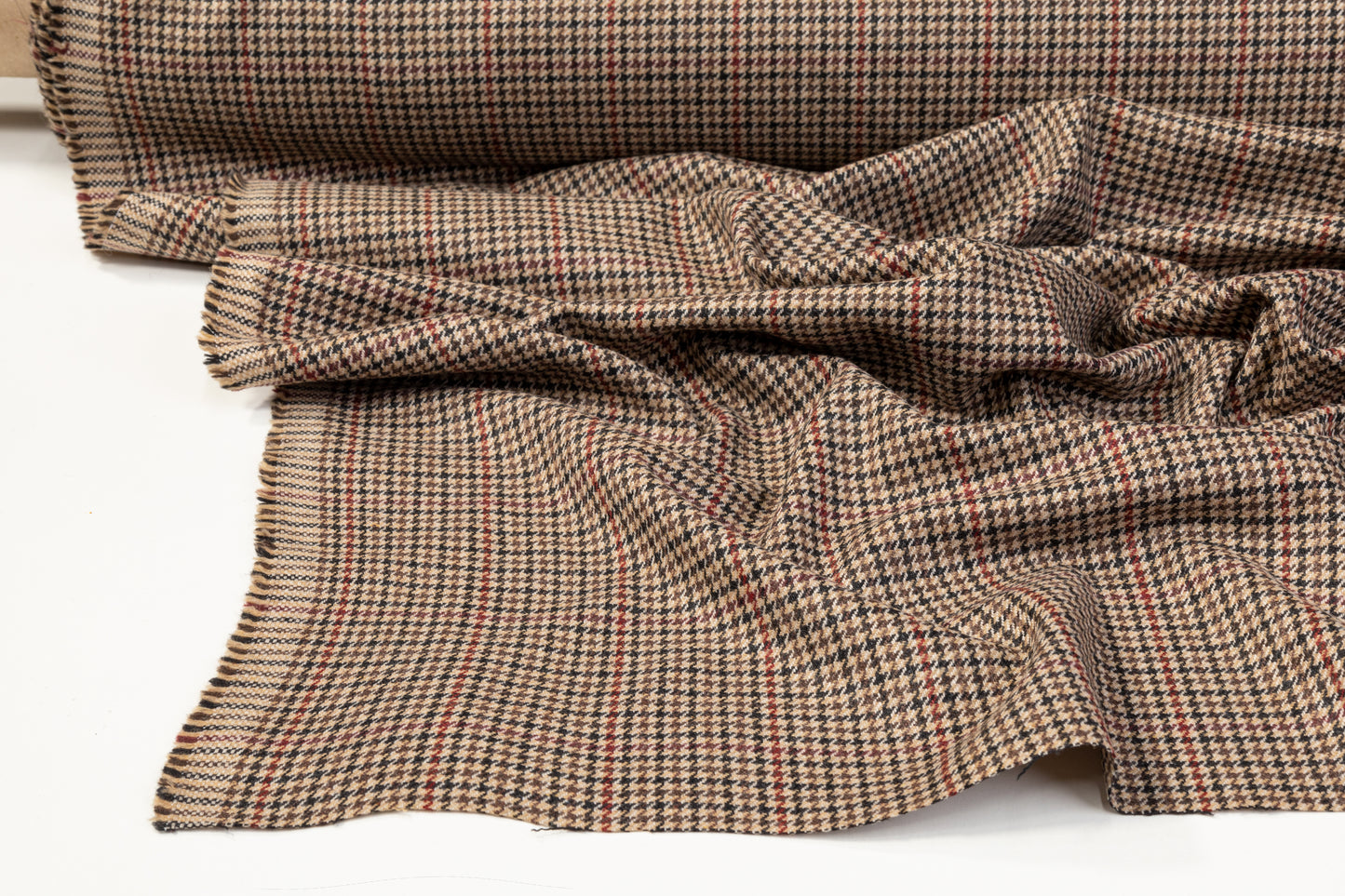 Houndstooth Wool Suiting - Brown
