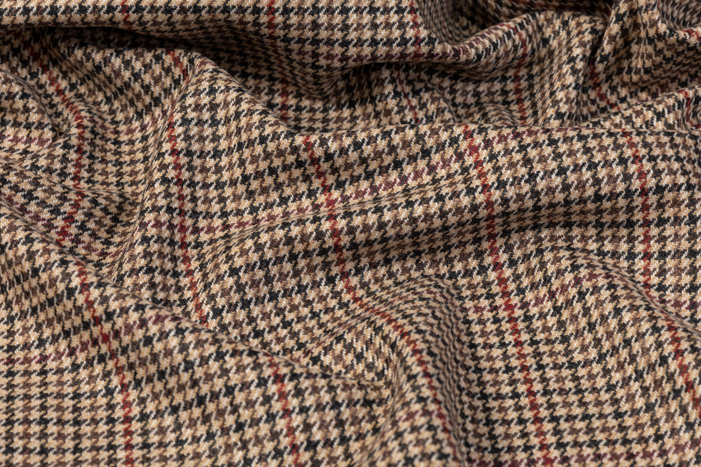 Houndstooth Wool Suiting - Brown