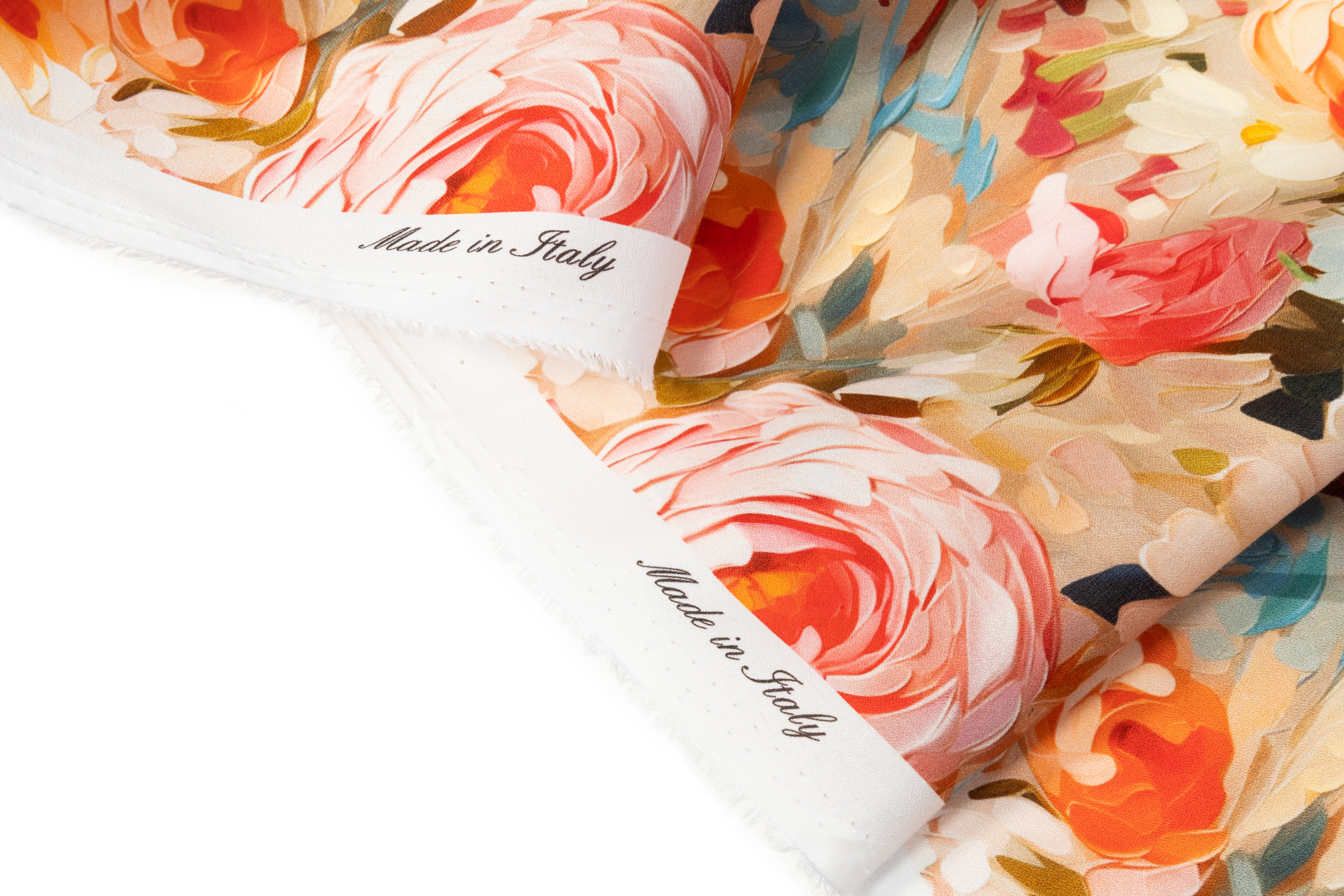 Floral Italian Cotton Crepe de Chine - Multicolor