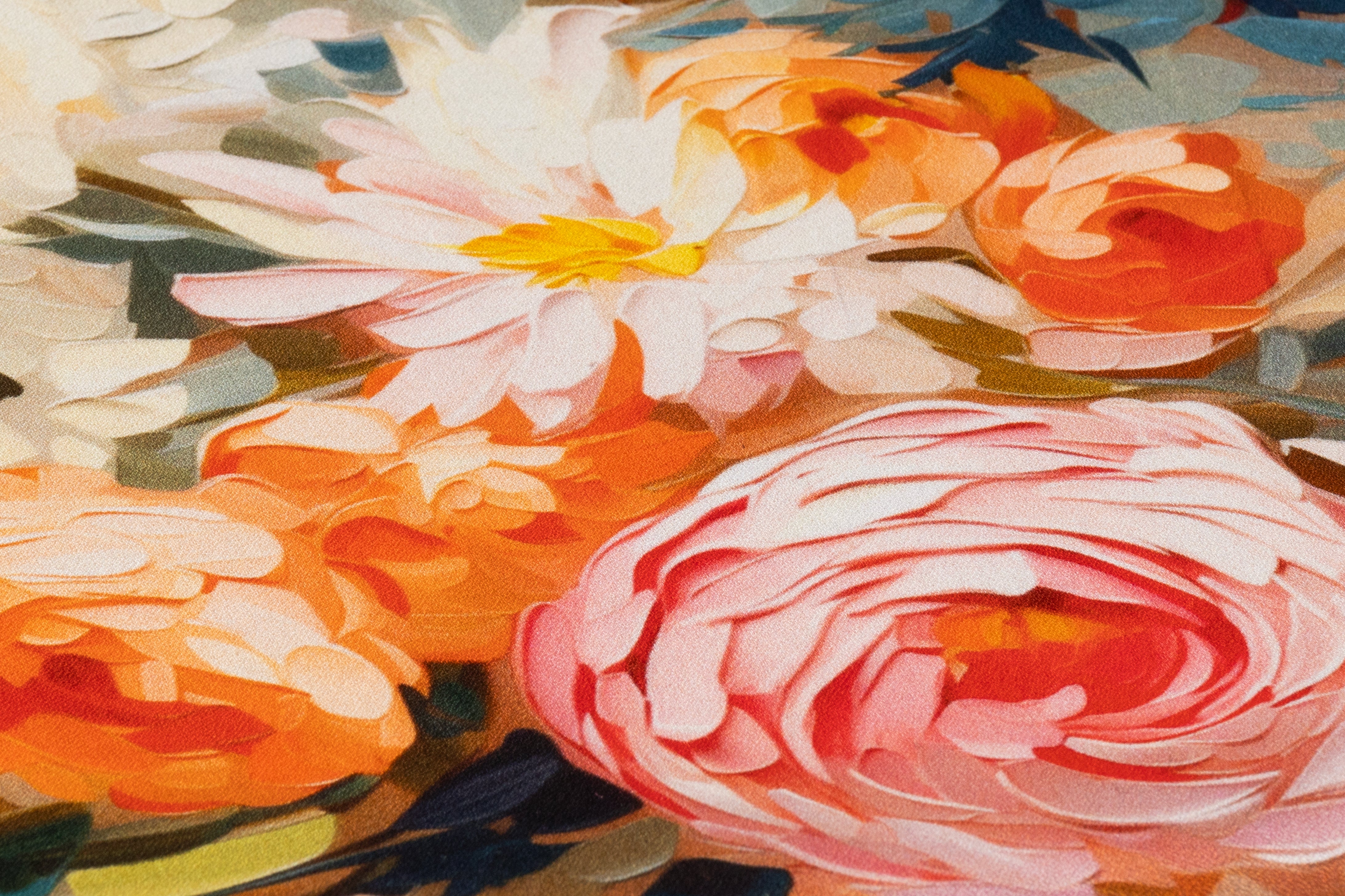 Floral Italian Cotton Crepe de Chine - Multicolor