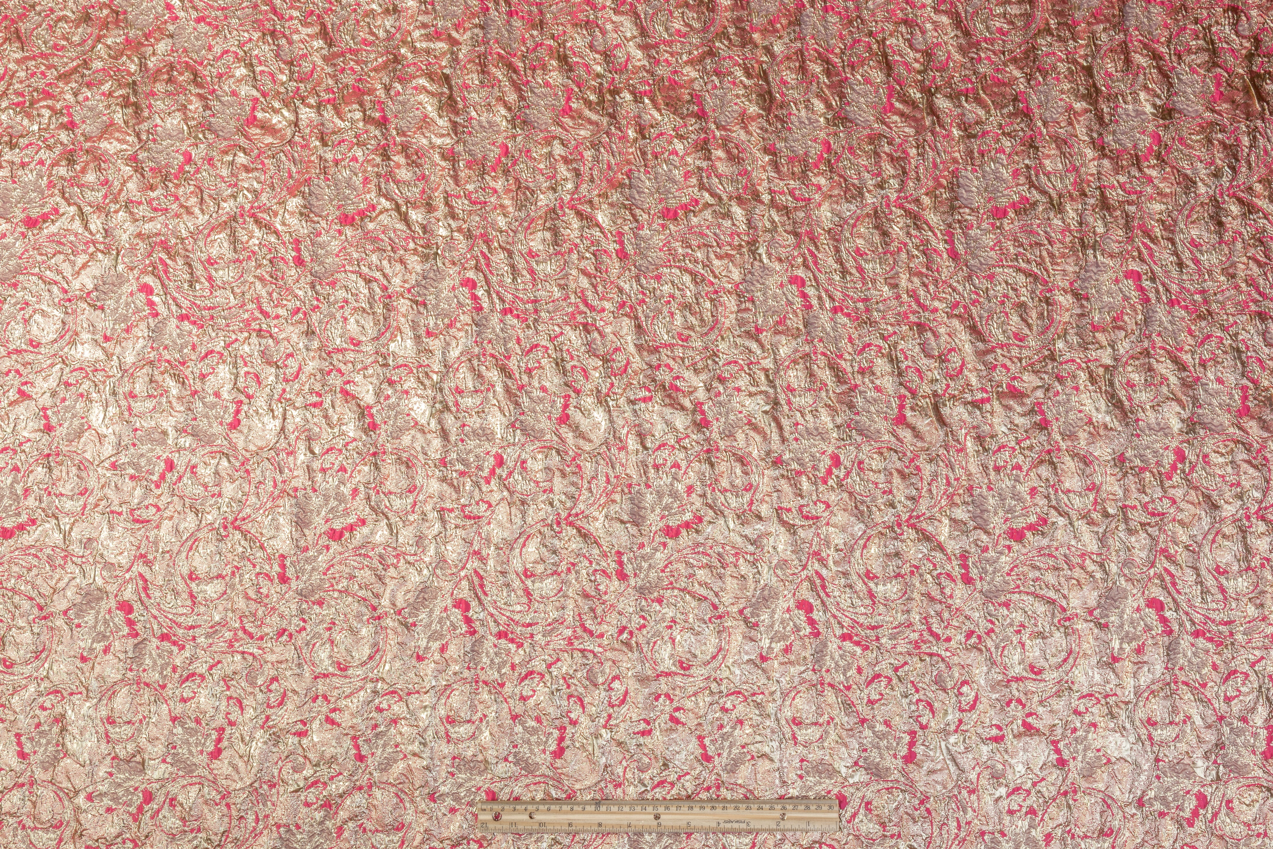 Double Faced Metallic Brocade - Magenta / Gold