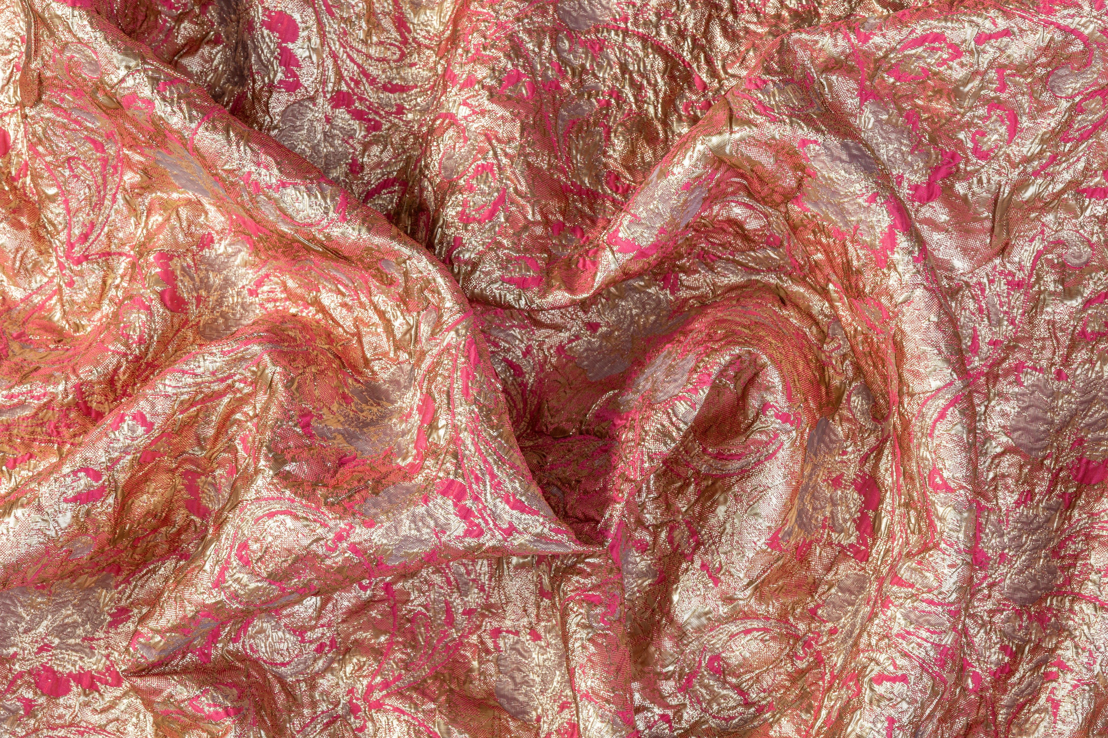 Double Faced Metallic Brocade - Magenta / Gold