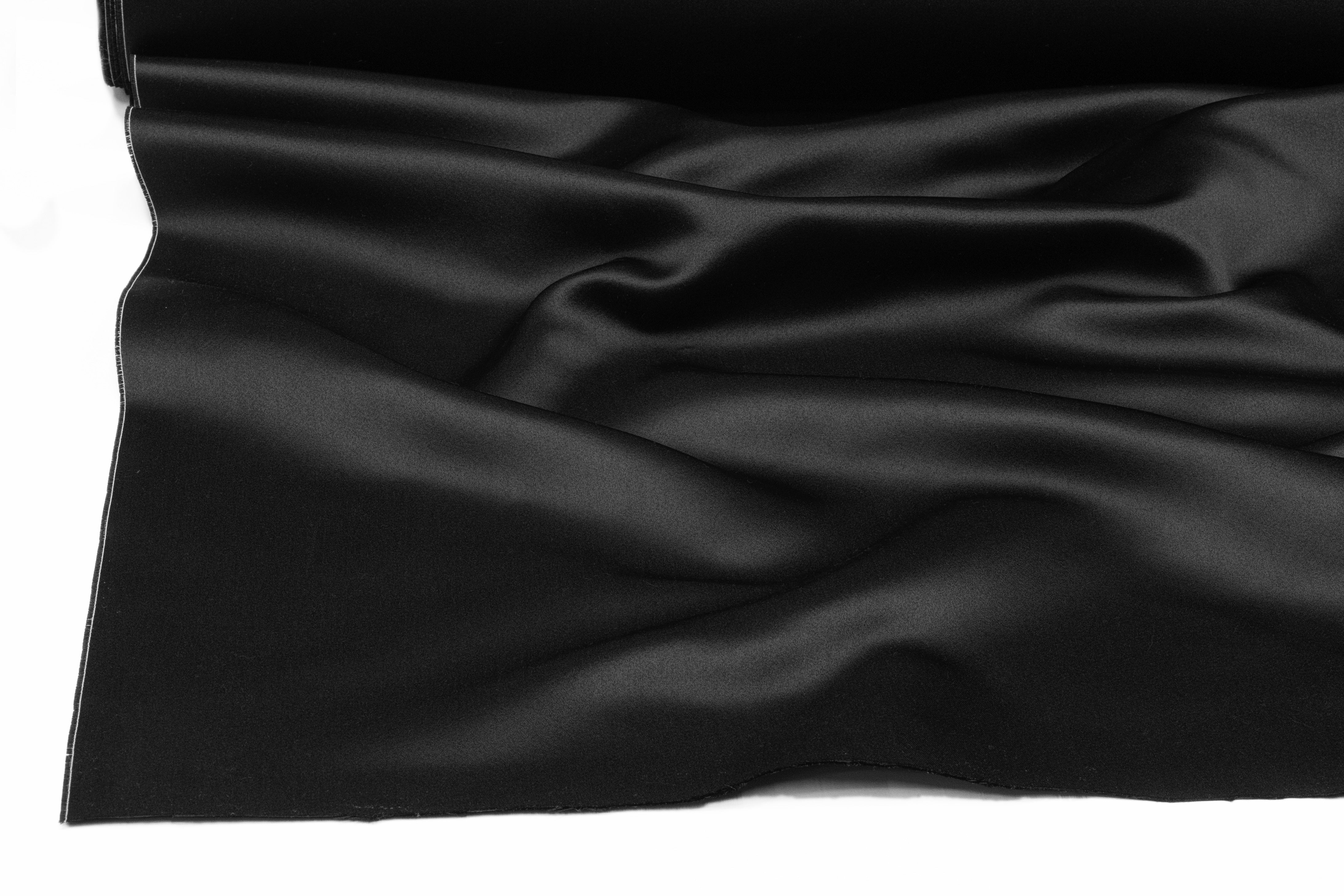 Double Faced Italian Silk Duchess Satin - Black