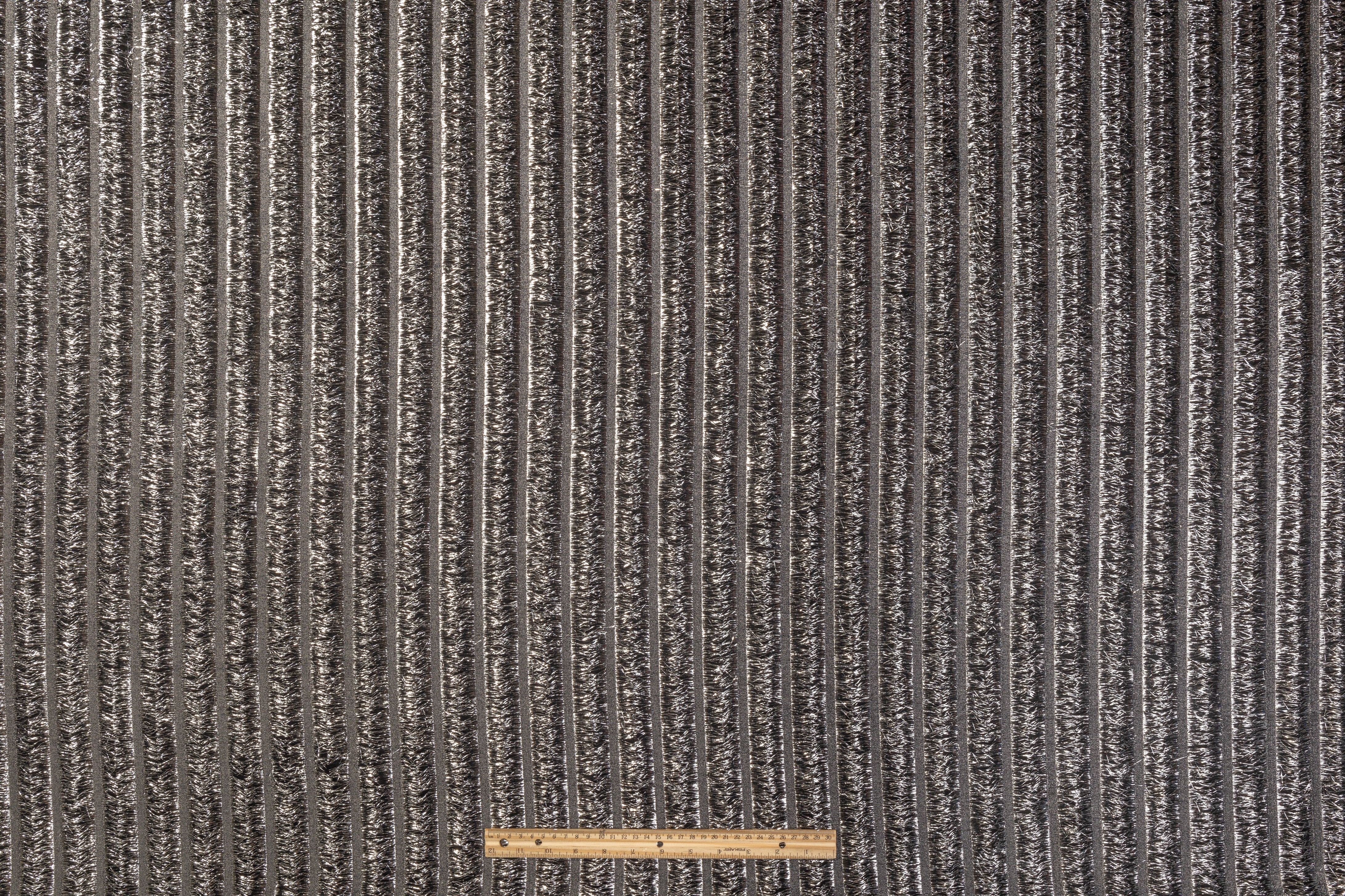 Metallic Italian Silk Chiffon - Black / Silver