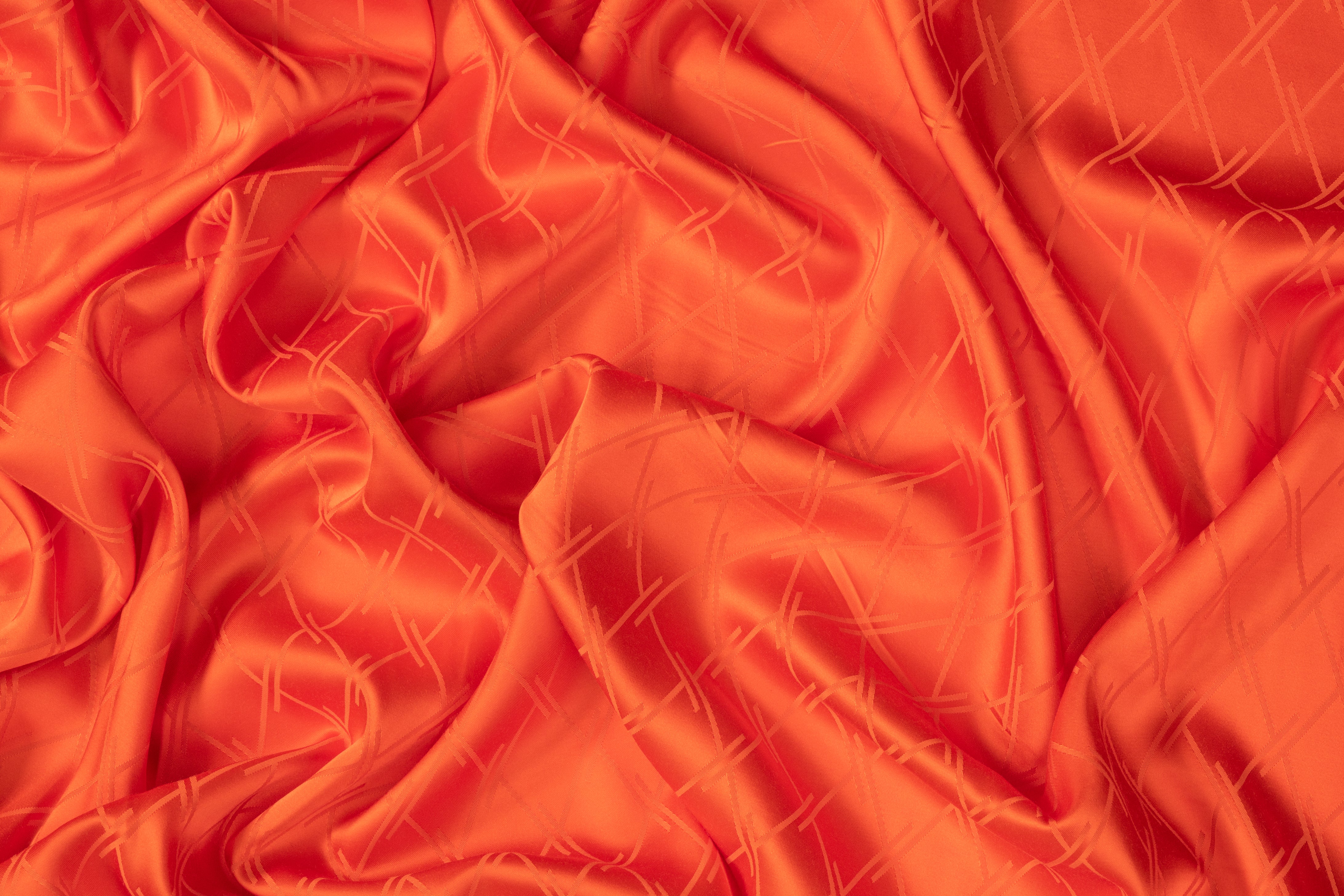 Viscose Acetate Italian Jacquard - Orange