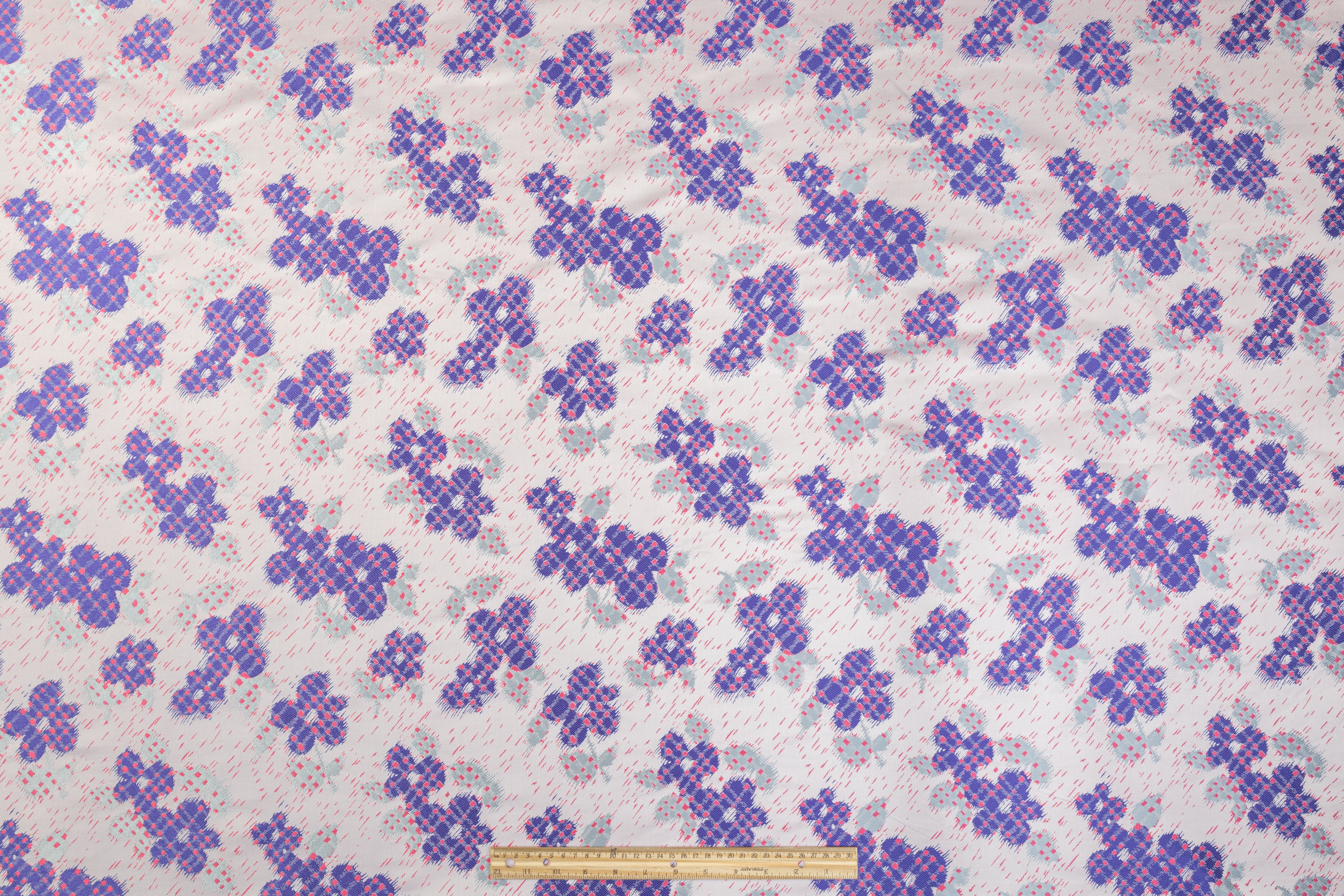 Abstract Floral Italian Brocade - Purple / Gray / Pink