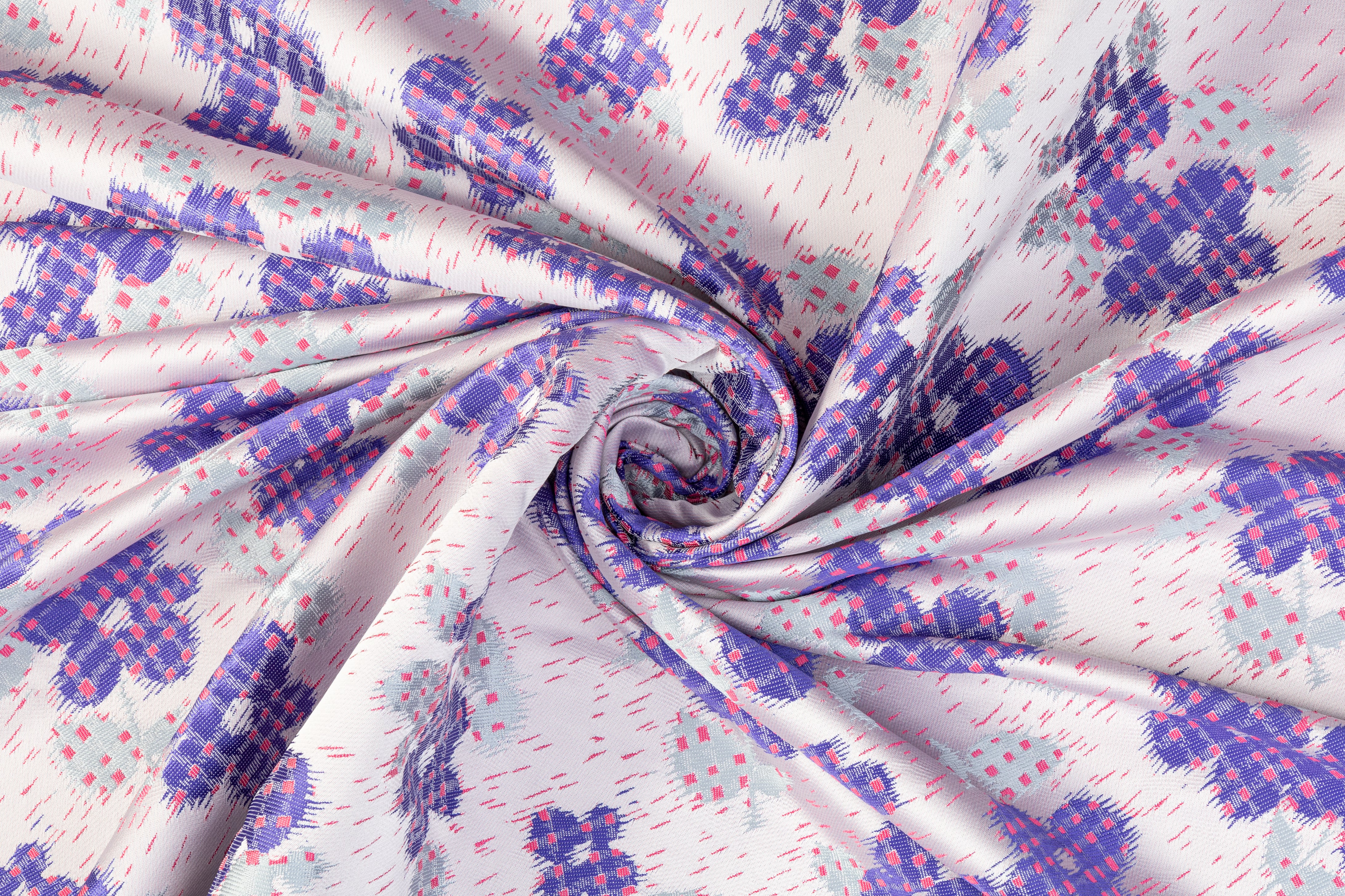 Abstract Floral Italian Brocade - Purple / Gray / Pink