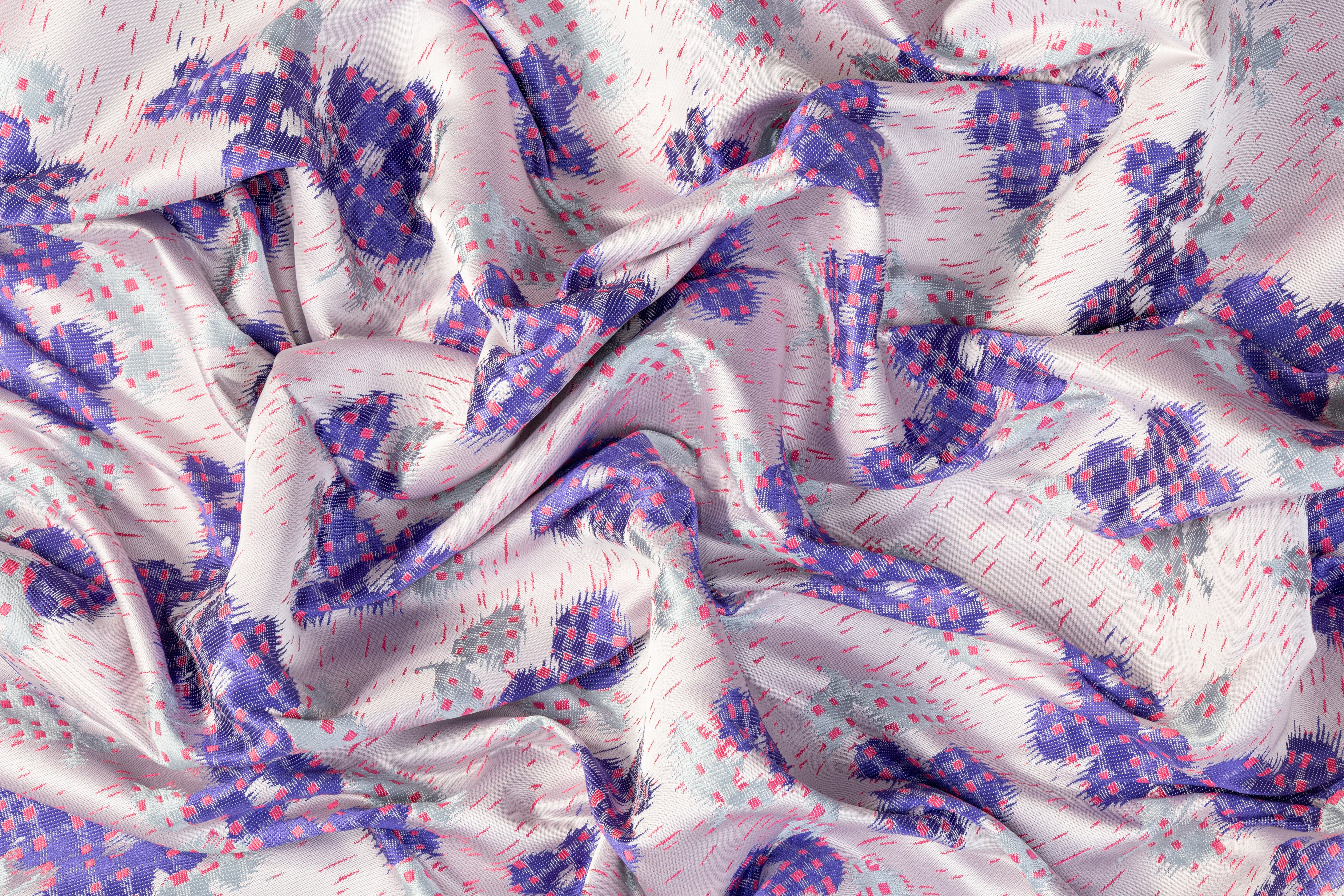 Abstract Floral Italian Brocade - Purple / Gray / Pink