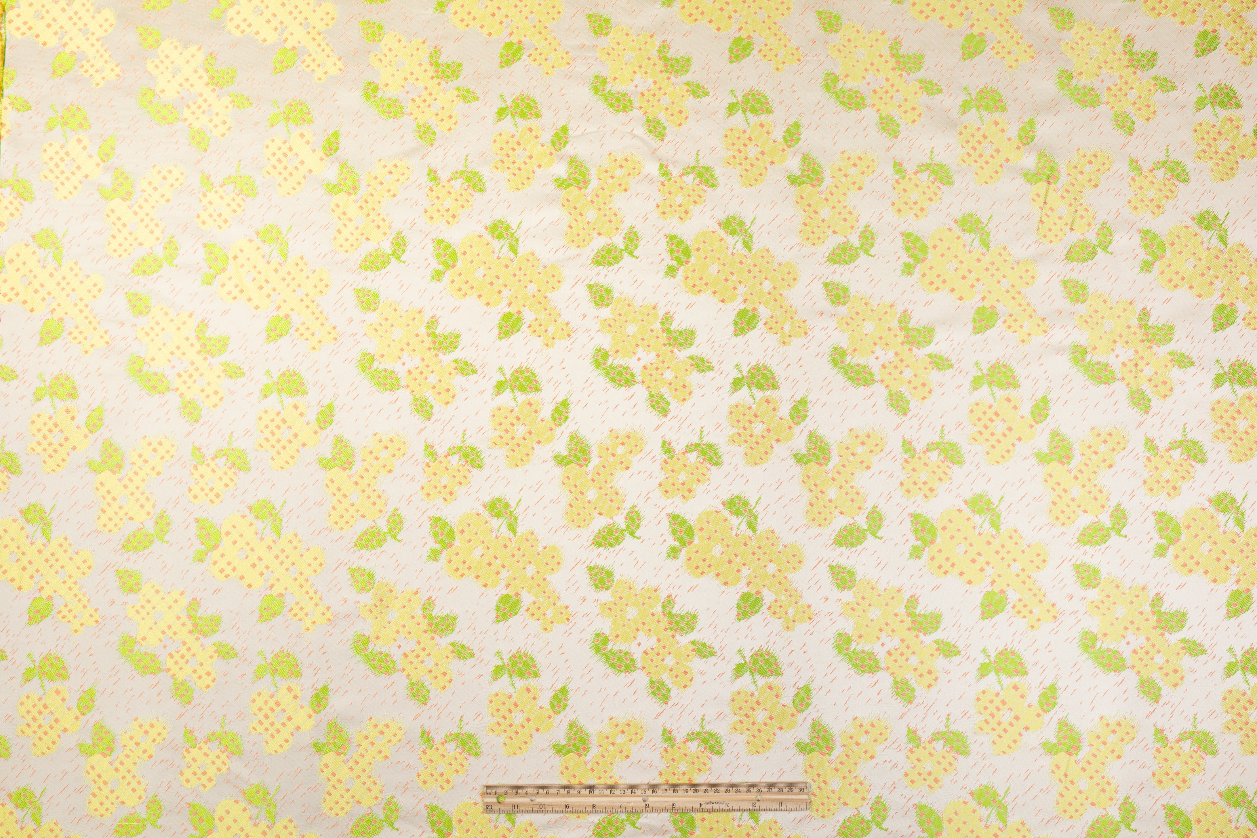 Abstract Floral Italian Brocade - Yellow / Green / Orange