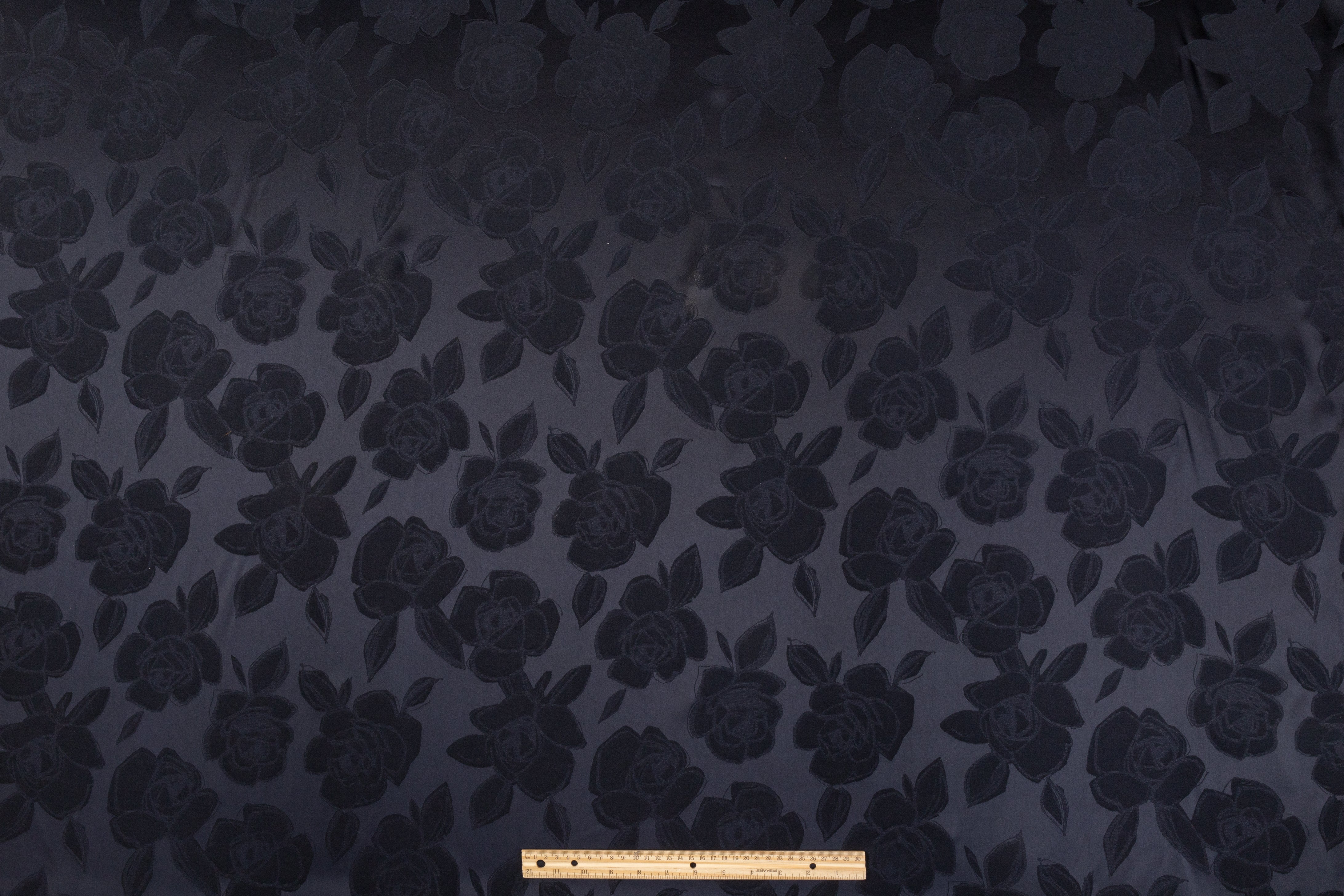 Viscose Acetate Italian Jacquard - Navy