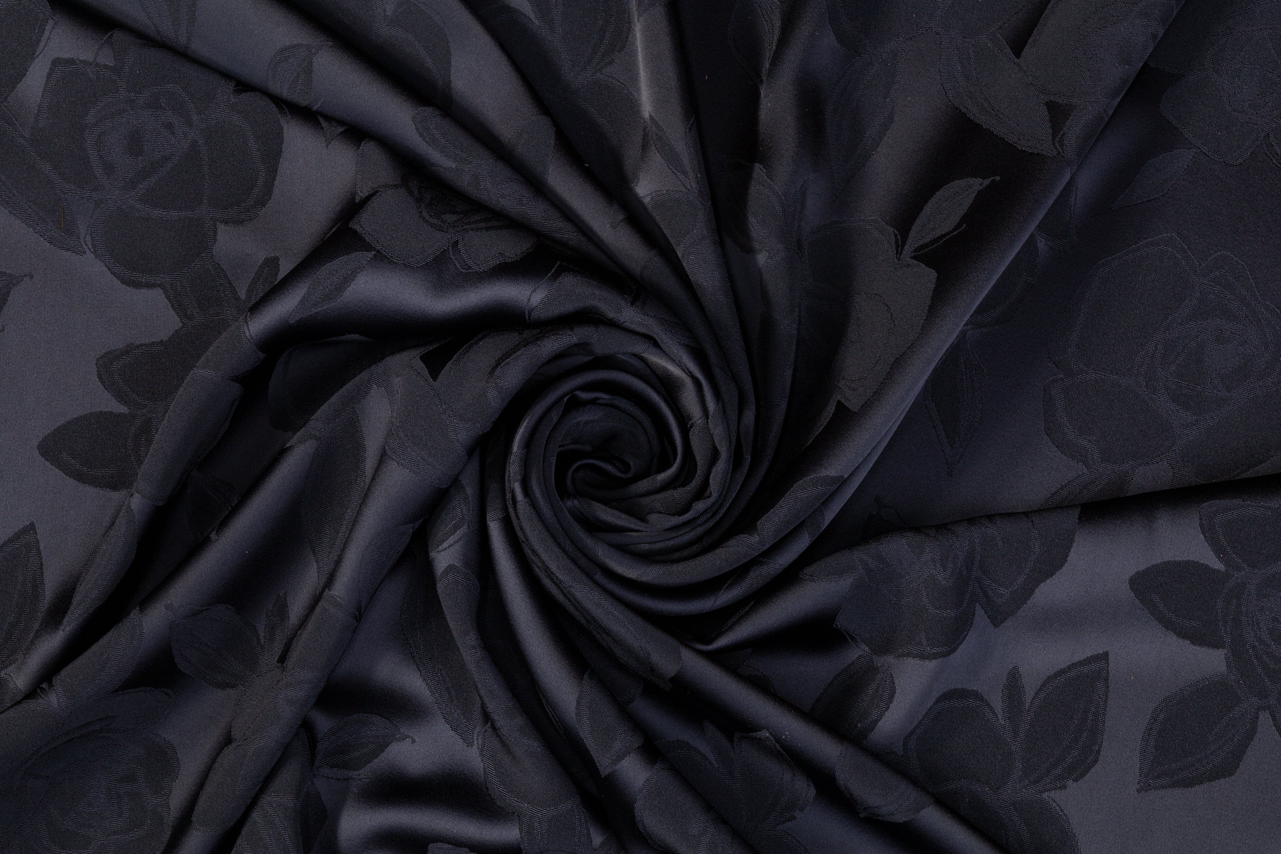 Viscose Acetate Italian Jacquard - Navy