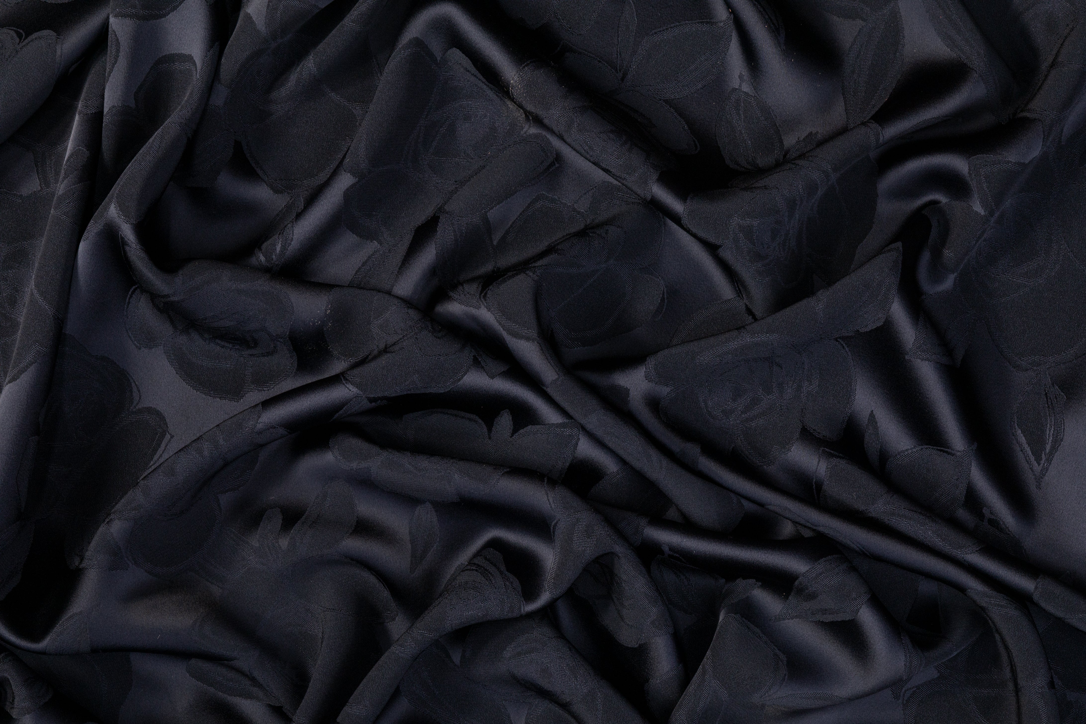 Viscose Acetate Italian Jacquard - Navy