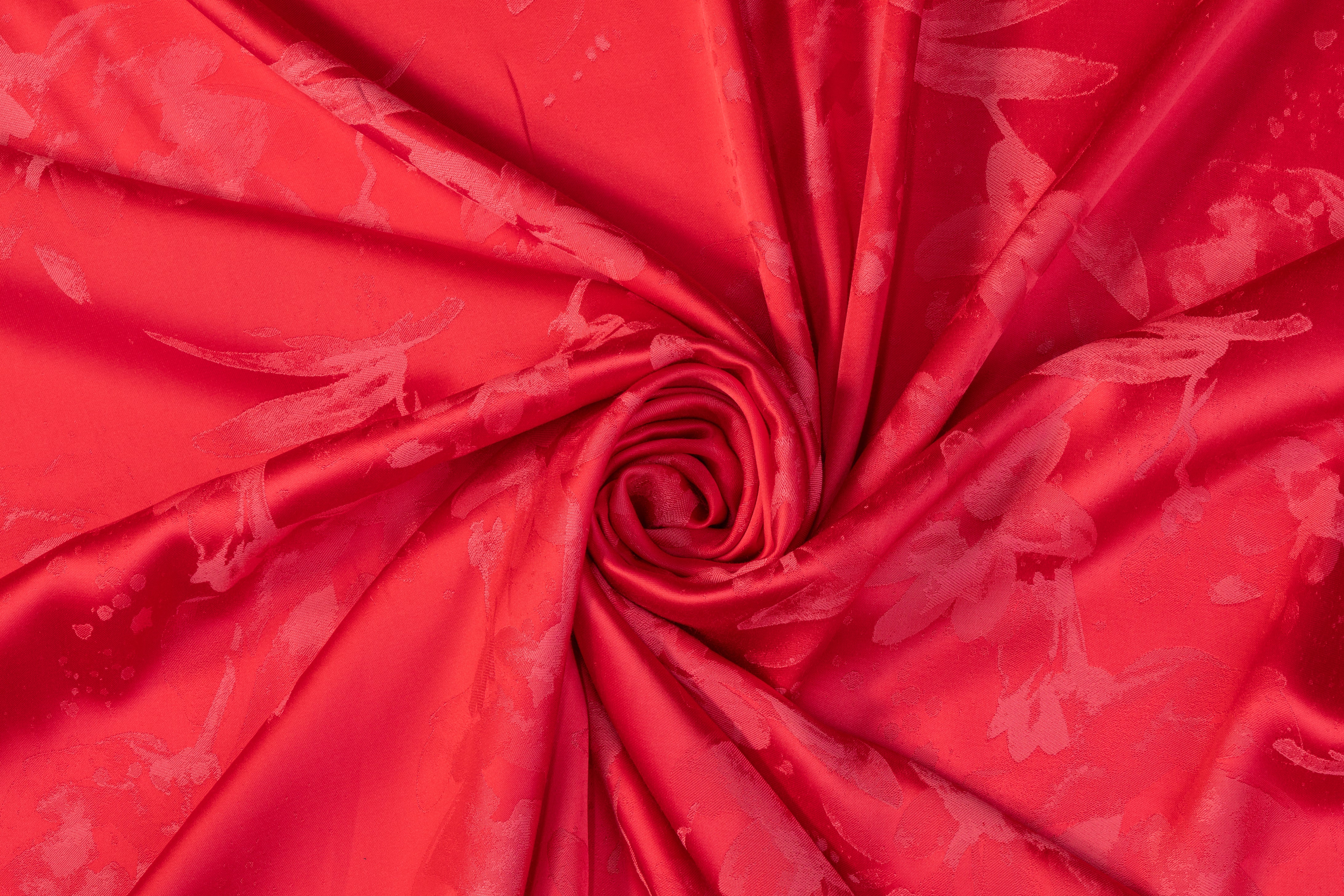 Viscose Acetate Italian Jacquard - Crimson Red