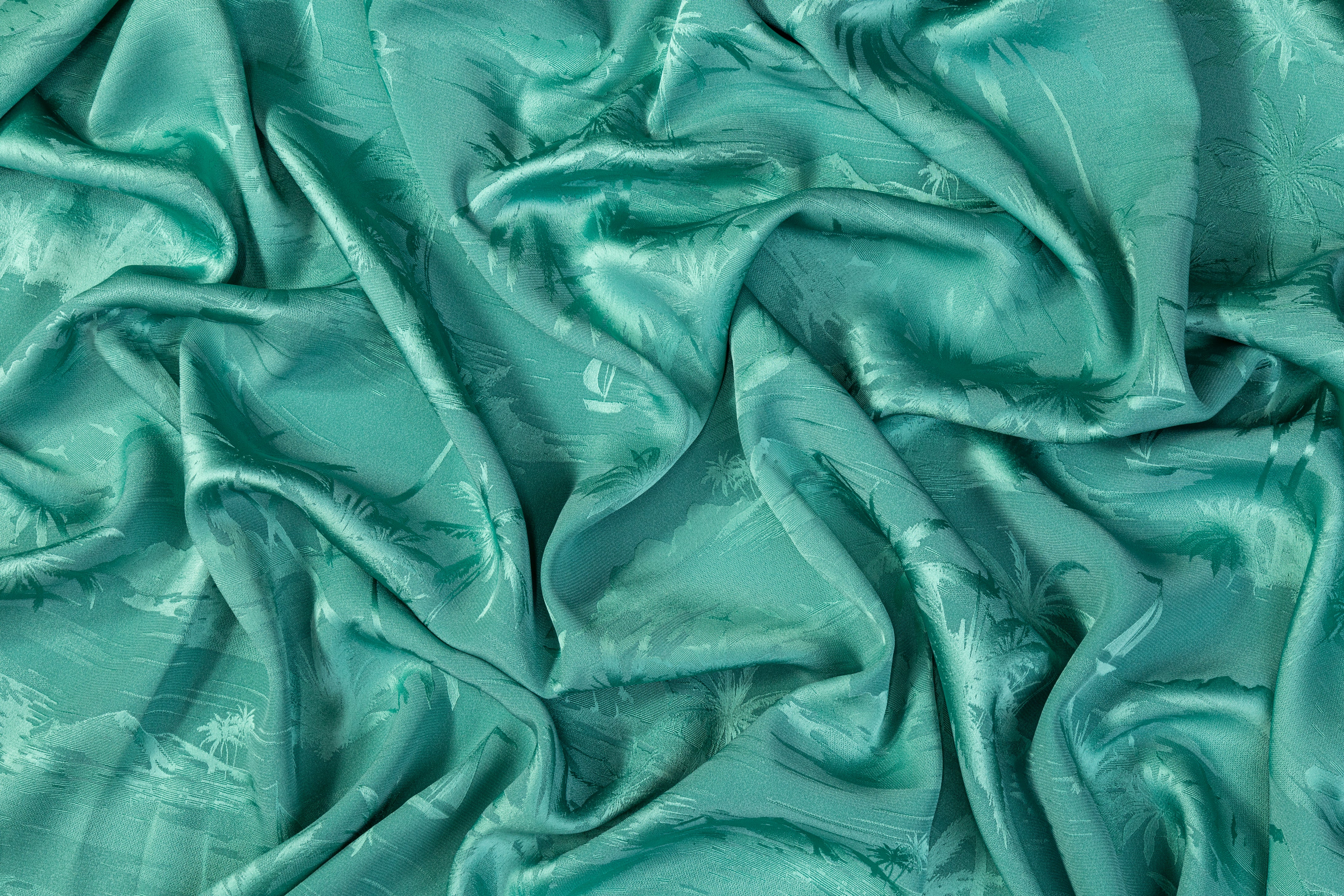 Viscose Acetate Italian Jacquard - Teal Green