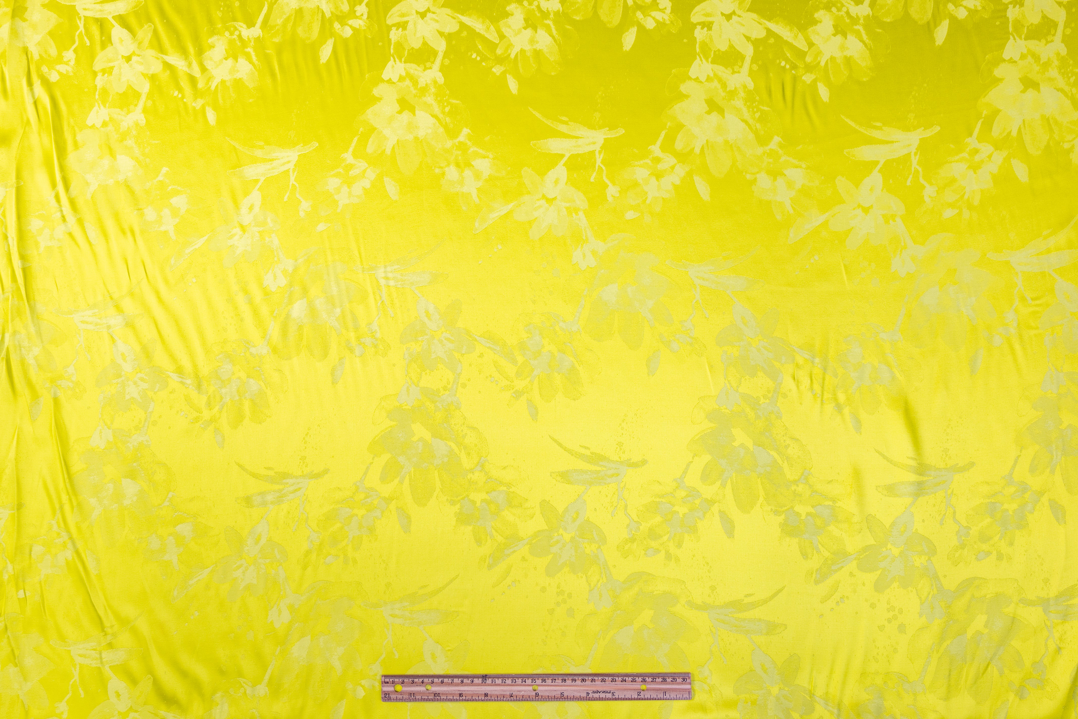 Viscose Acetate Italian Jacquard - Neon Yellow