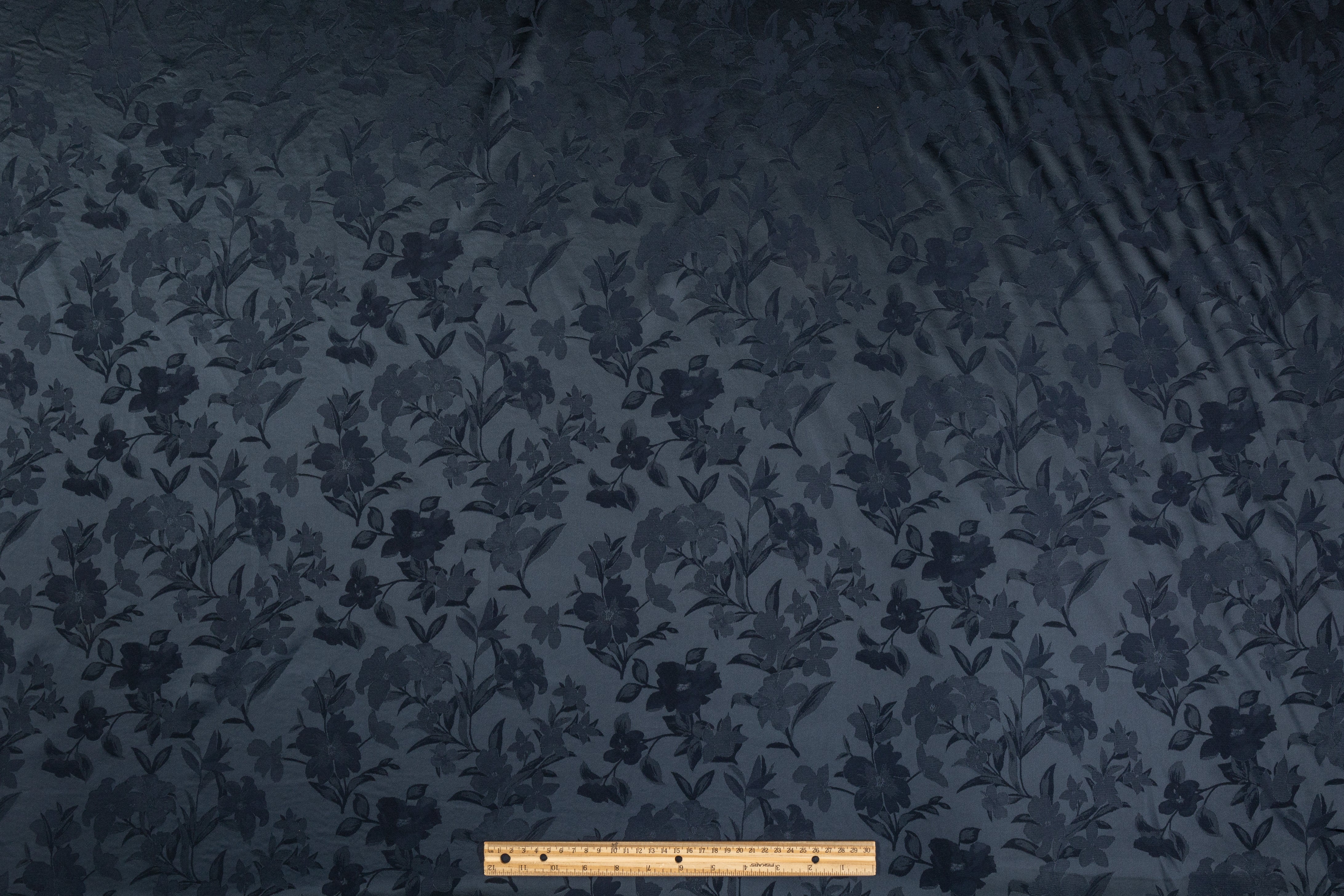 Viscose Acetate Italian Jacquard - Navy Blue