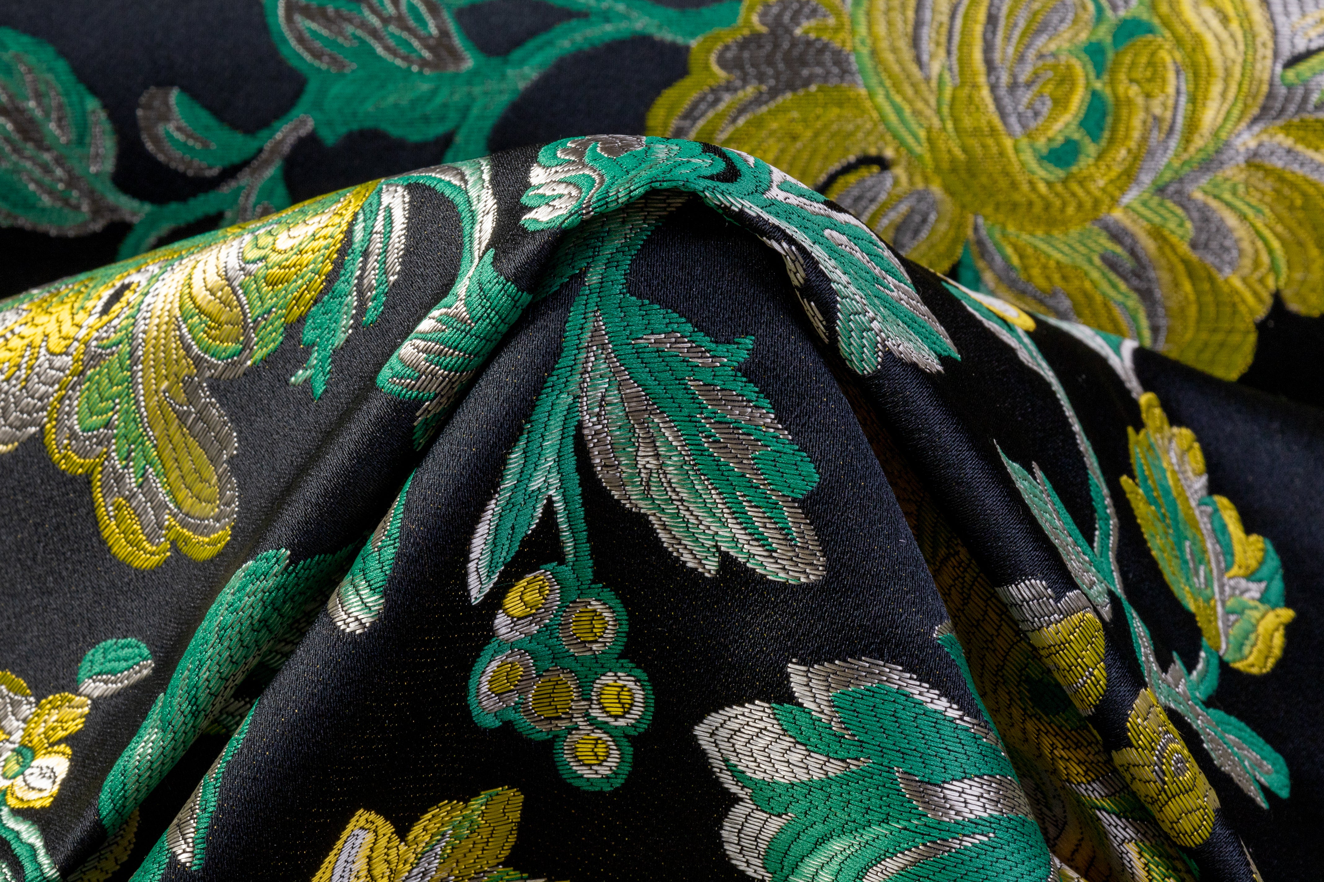 Etro - Floral Italian Metallic Brocade - Black / Green / Yellow