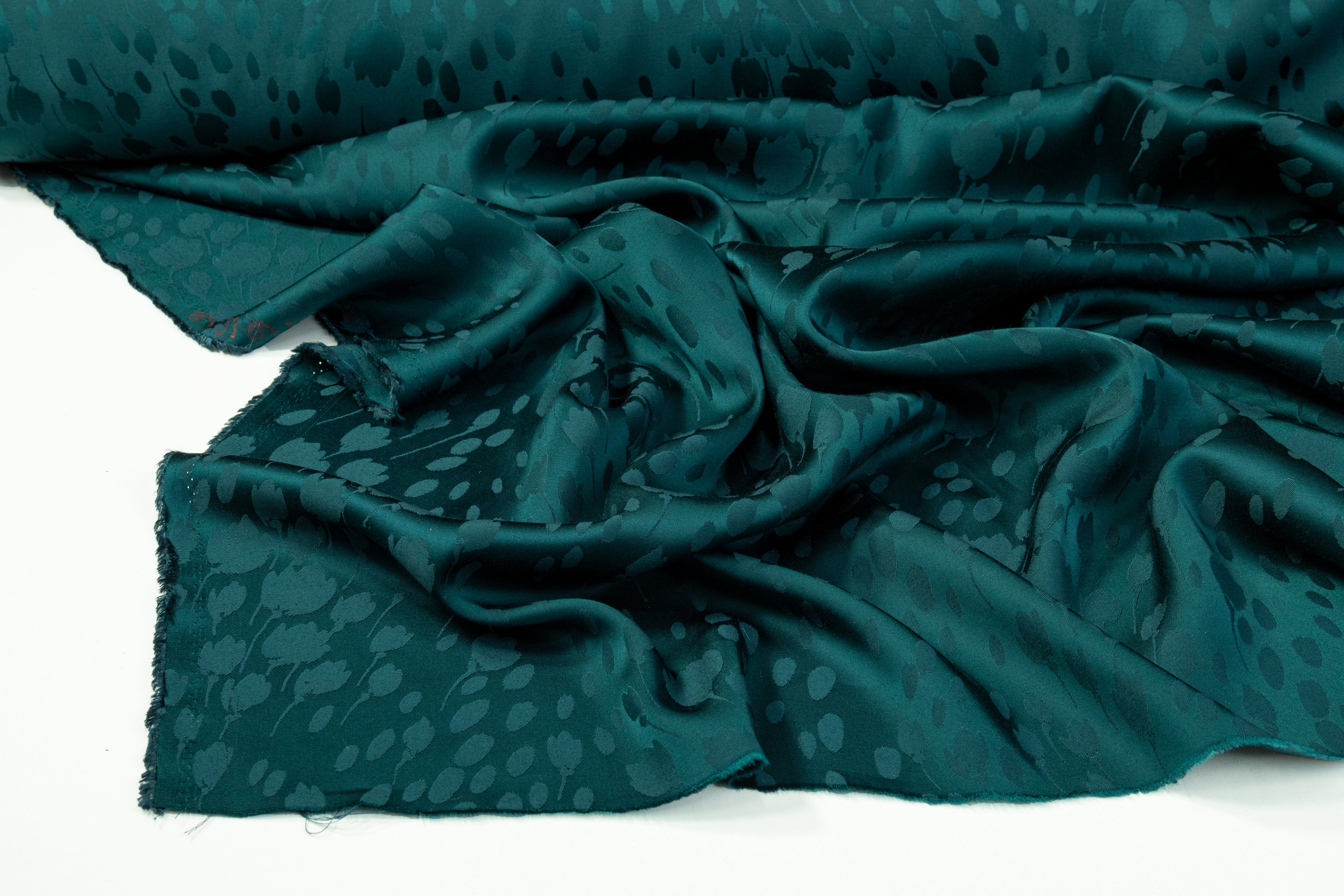 Viscose Acetate Italian Jacquard - Teal Green