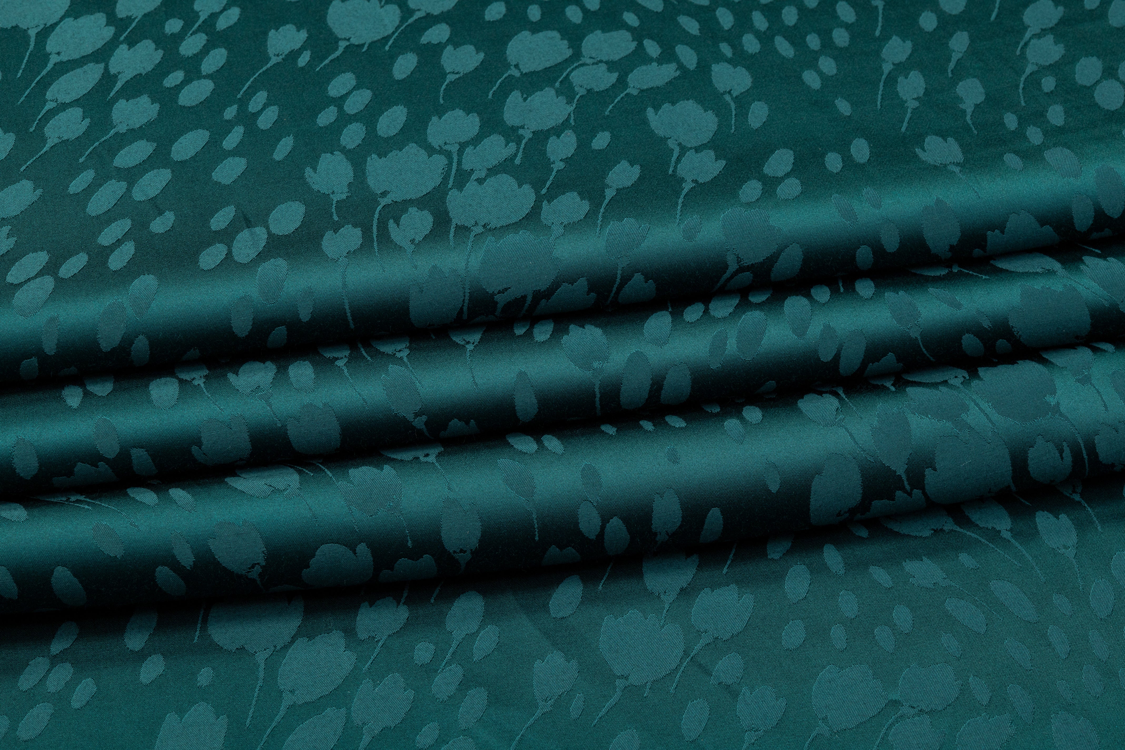 Viscose Acetate Italian Jacquard - Teal Green