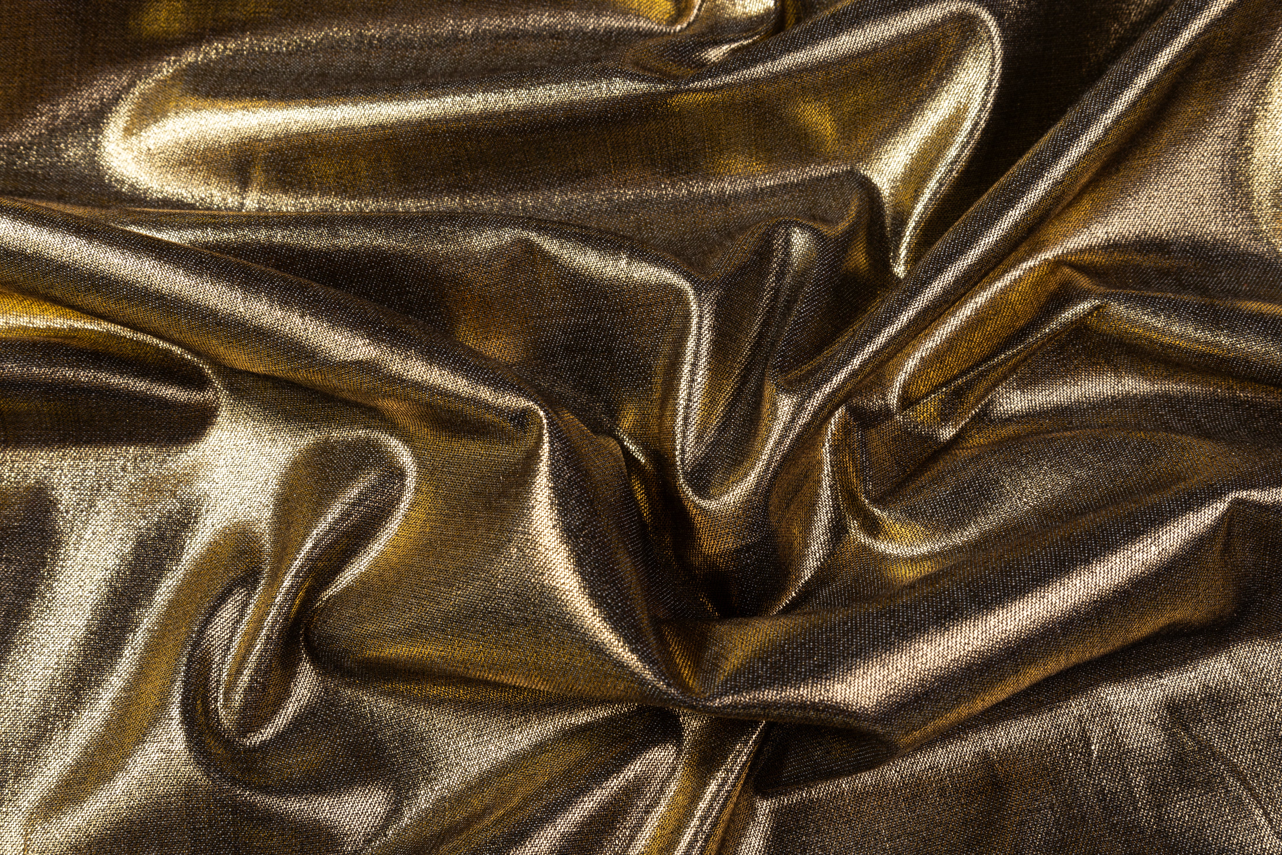 Laminated Italian Cotton Denim - Gray / Gold