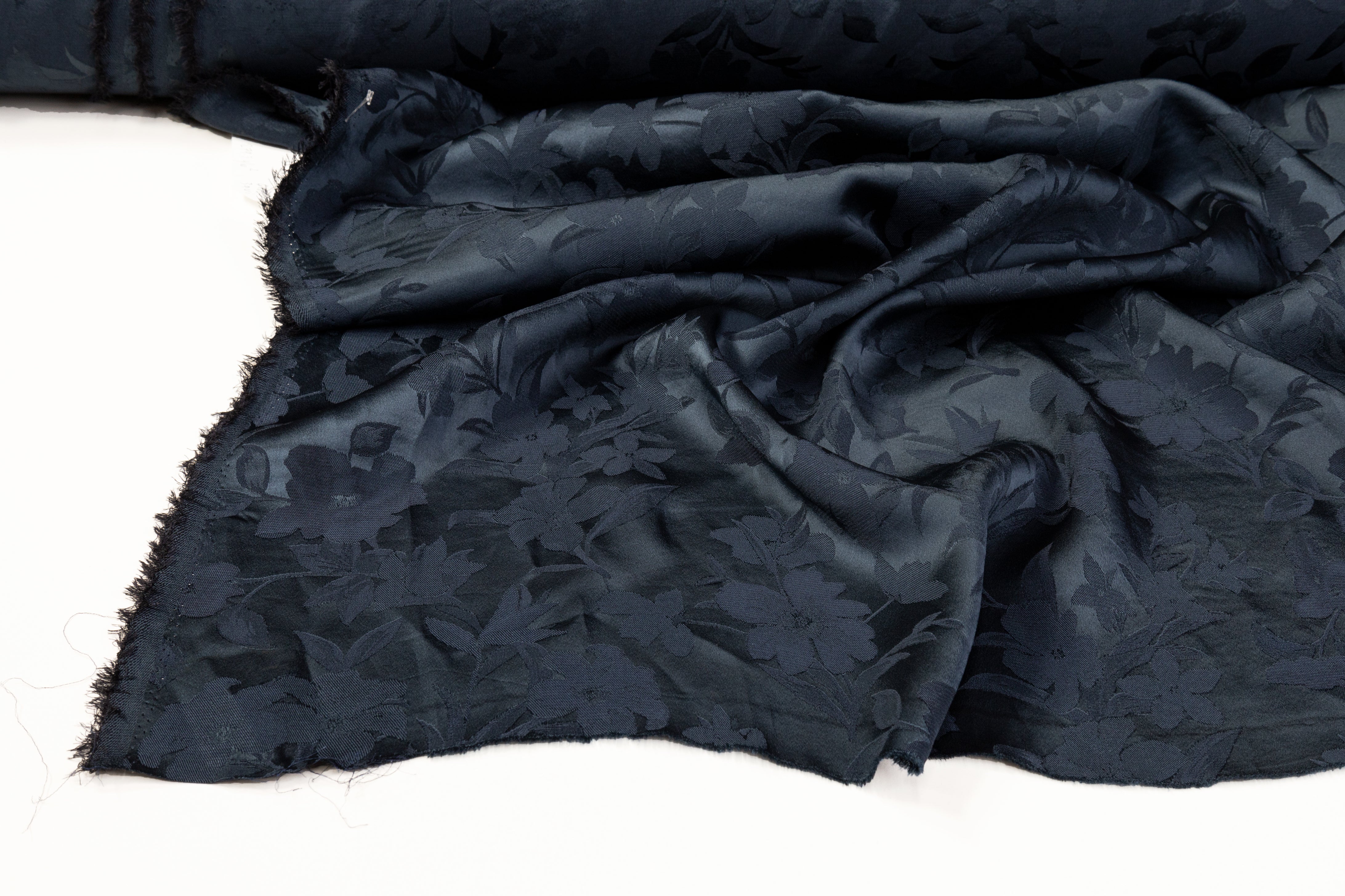 Viscose Acetate Italian Jacquard - Navy Blue