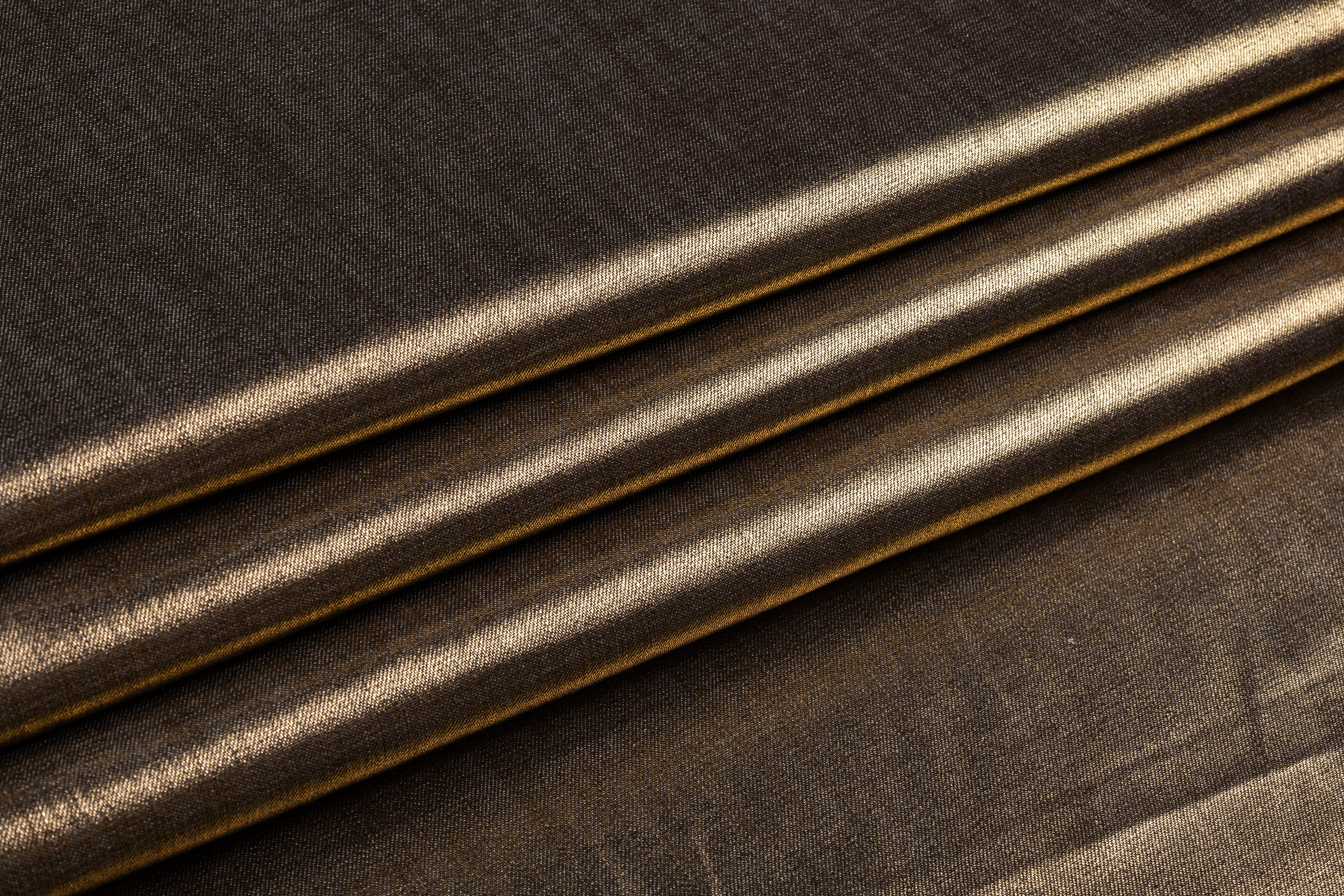 Laminated Italian Cotton Denim - Gray / Gold