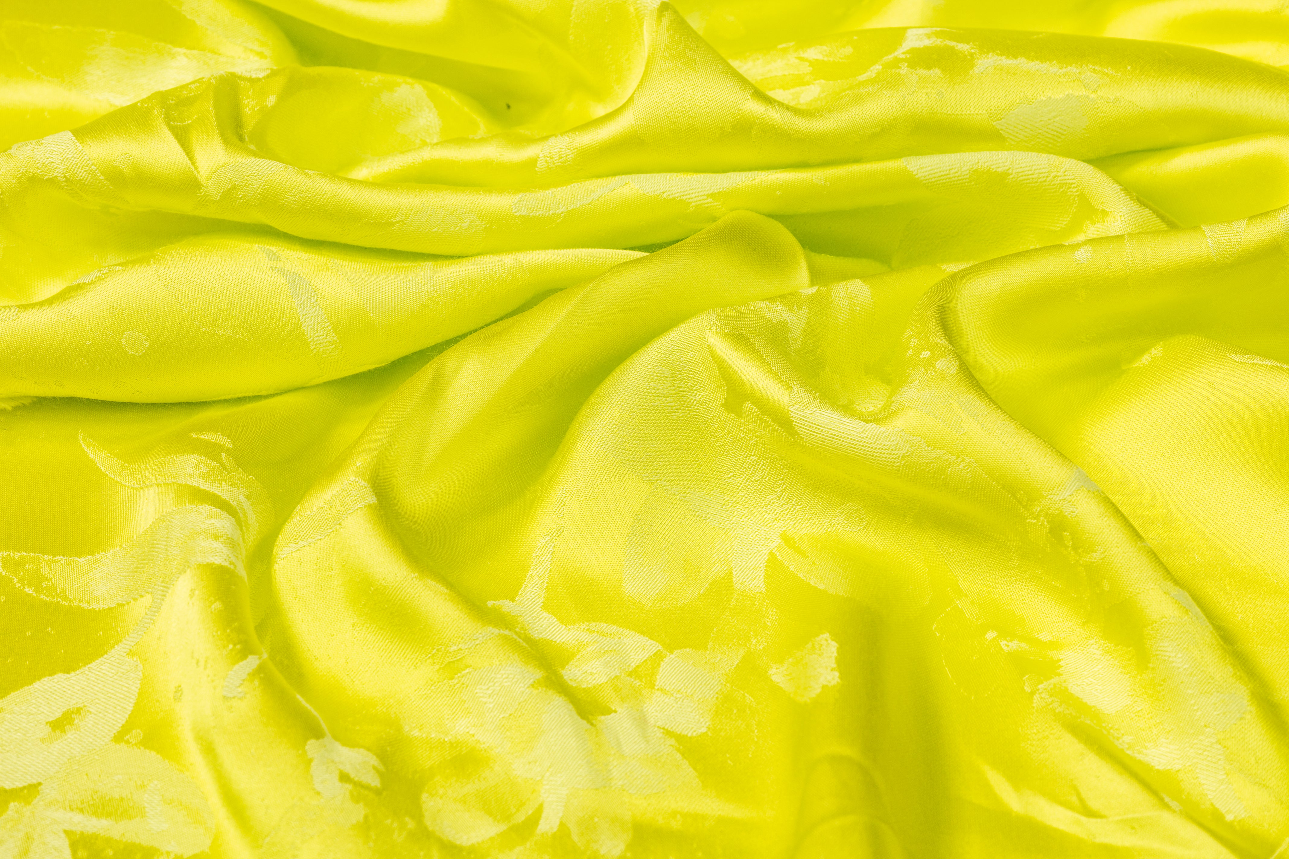 Viscose Acetate Italian Jacquard - Neon Yellow