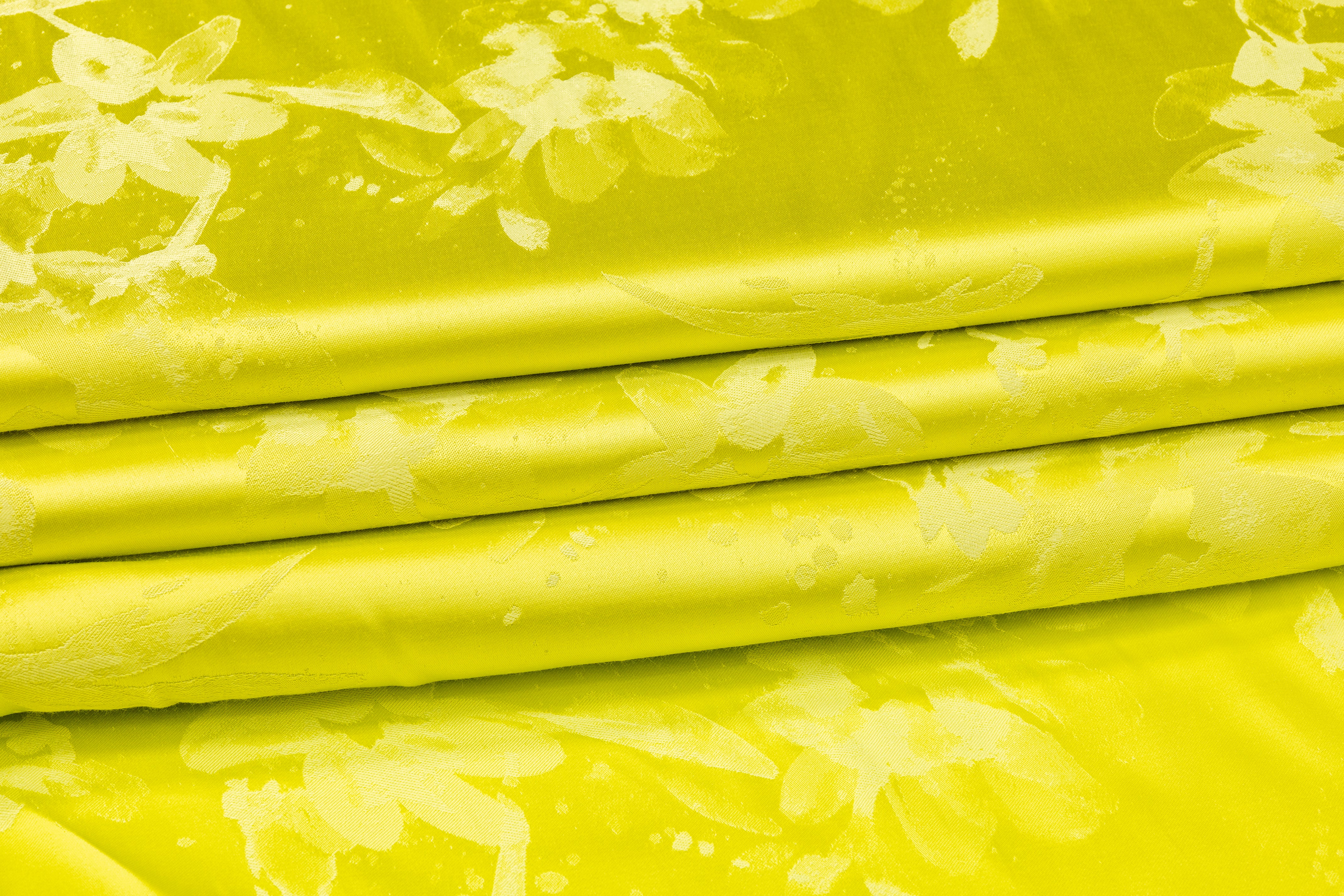 Viscose Acetate Italian Jacquard - Neon Yellow