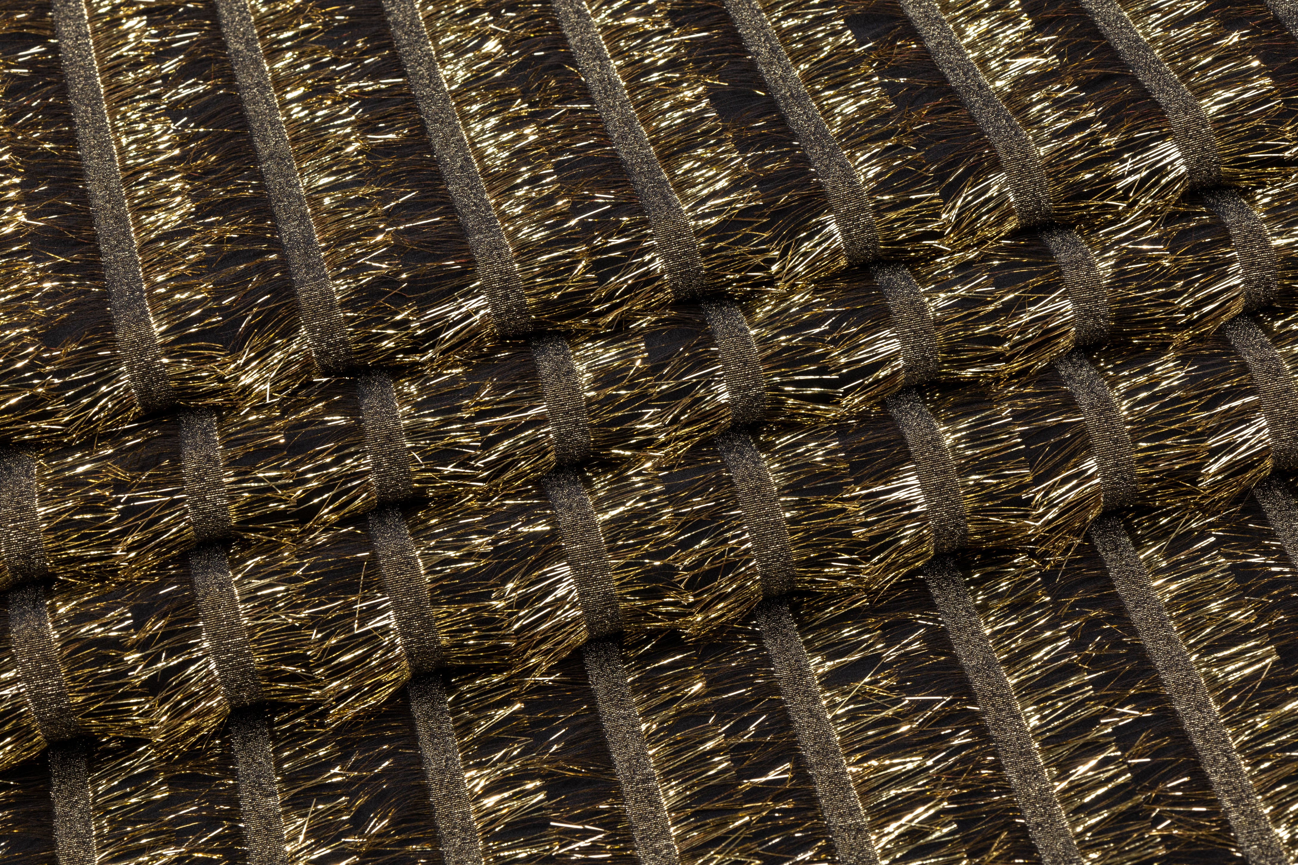 Metallic Italian Silk Chiffon - Black / Gold