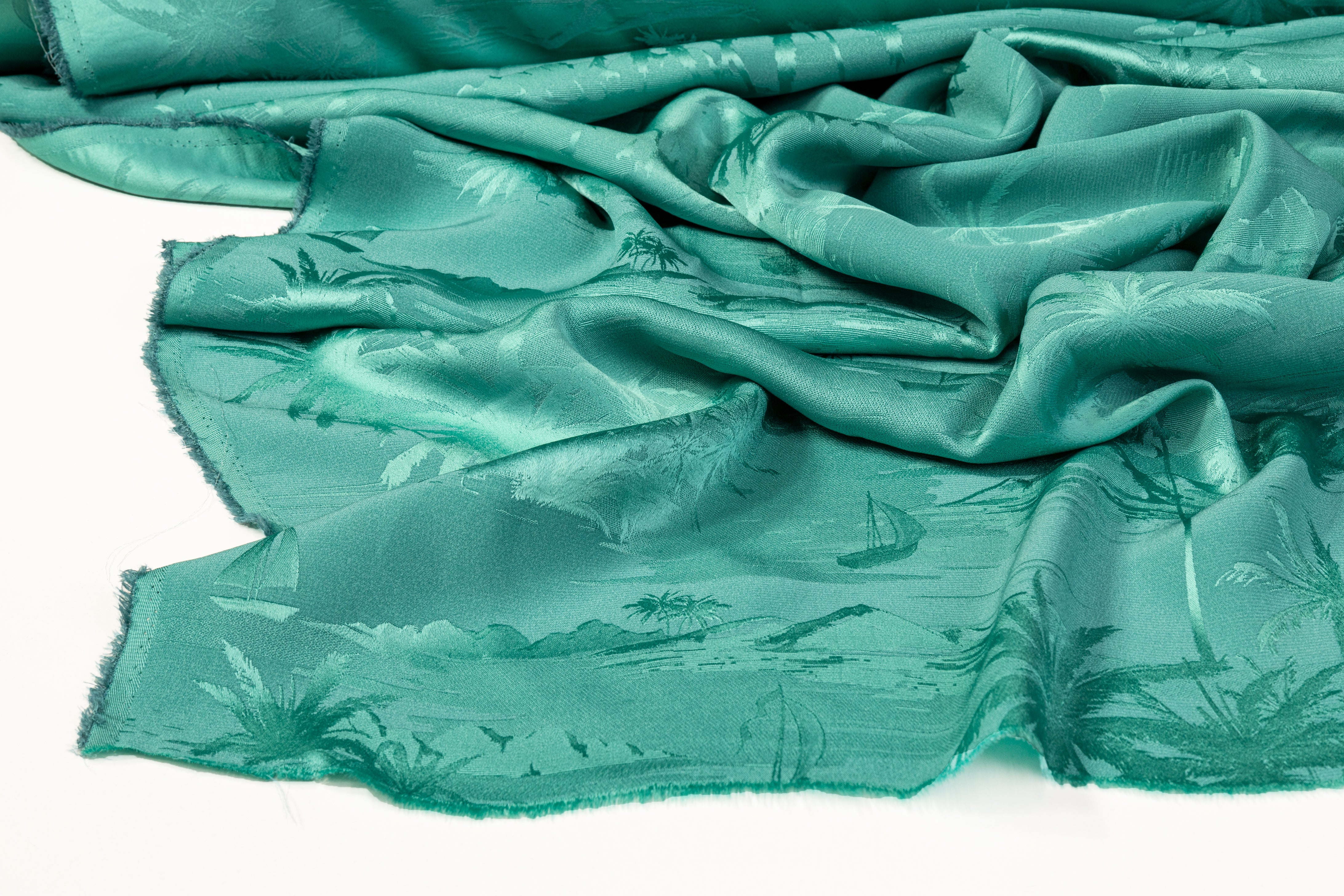 Viscose Acetate Italian Jacquard - Teal Green