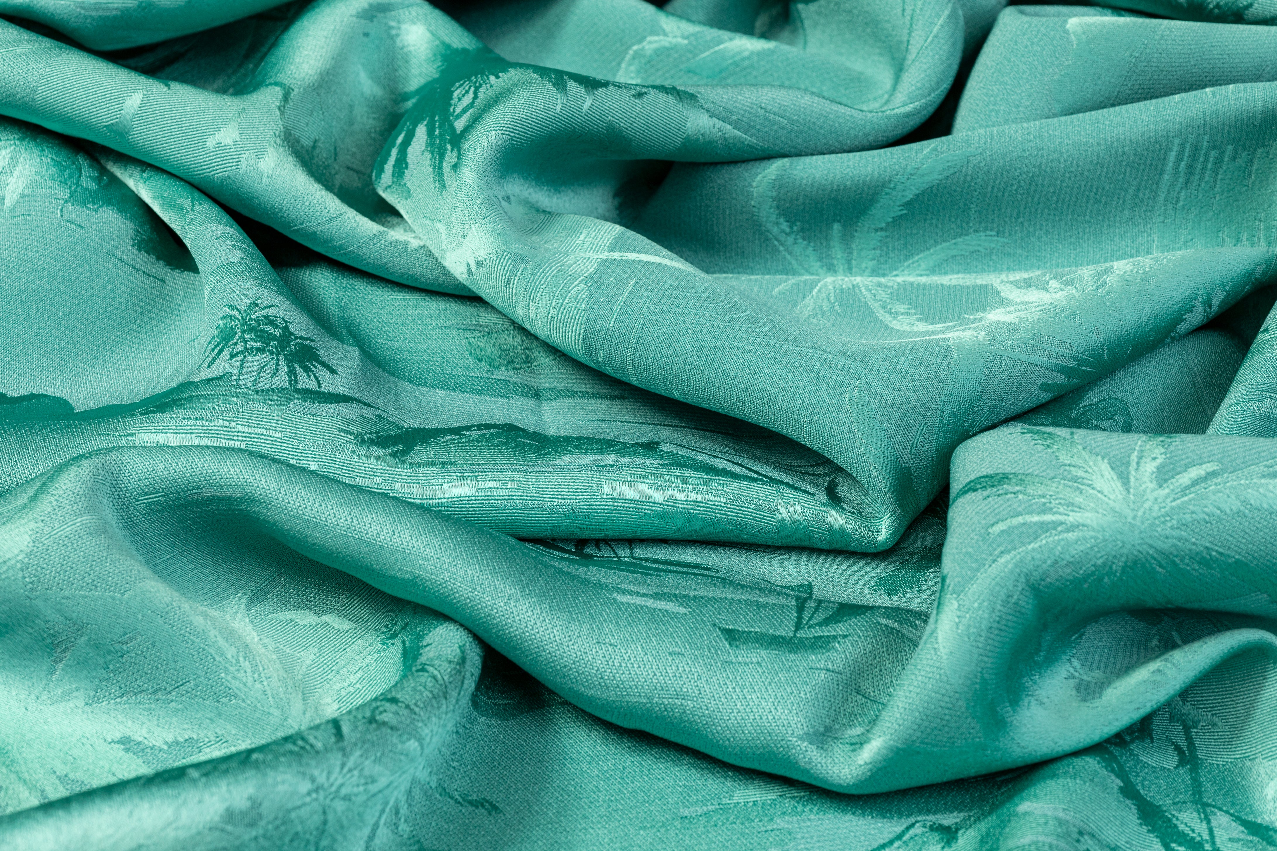 Viscose Acetate Italian Jacquard - Teal Green