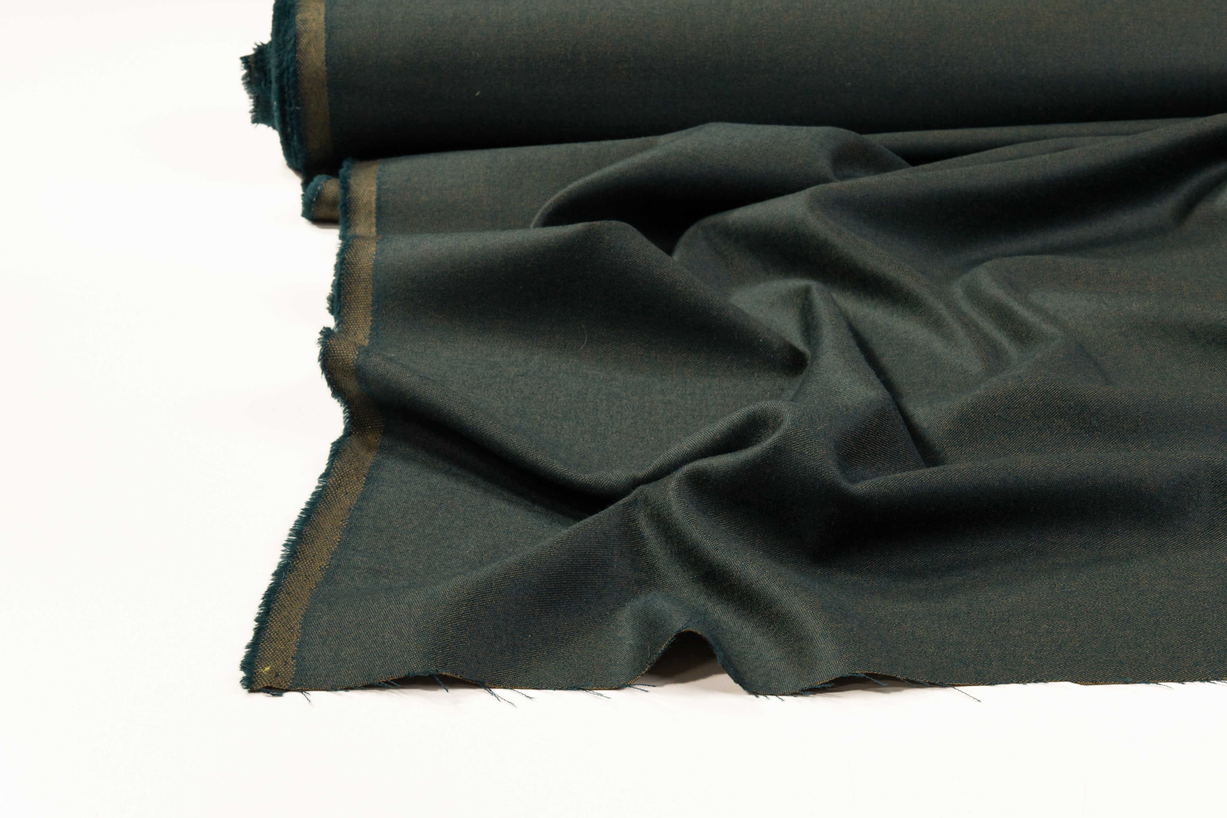 Two-Tone Italian Wool Suiting - Green / Brass