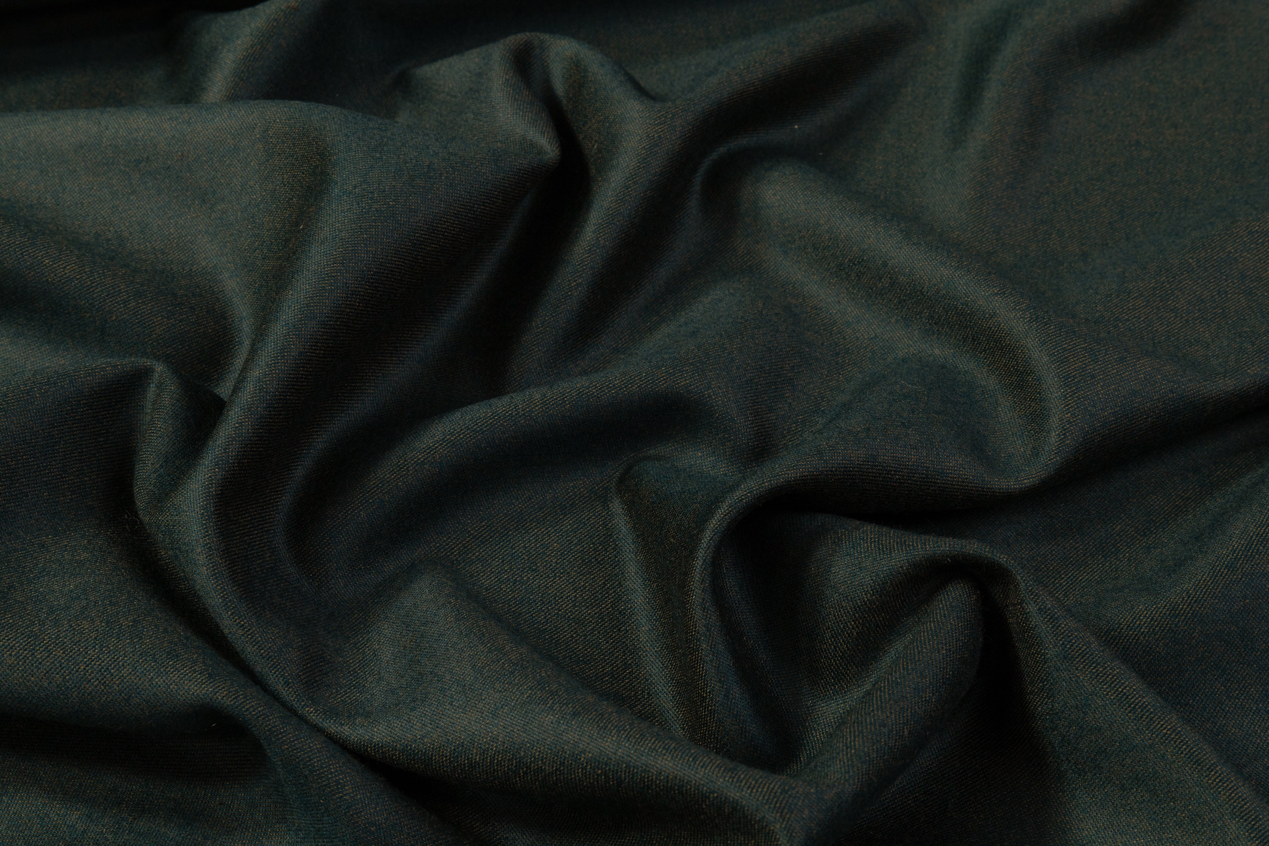 Two-Tone Italian Wool Suiting - Green / Brass