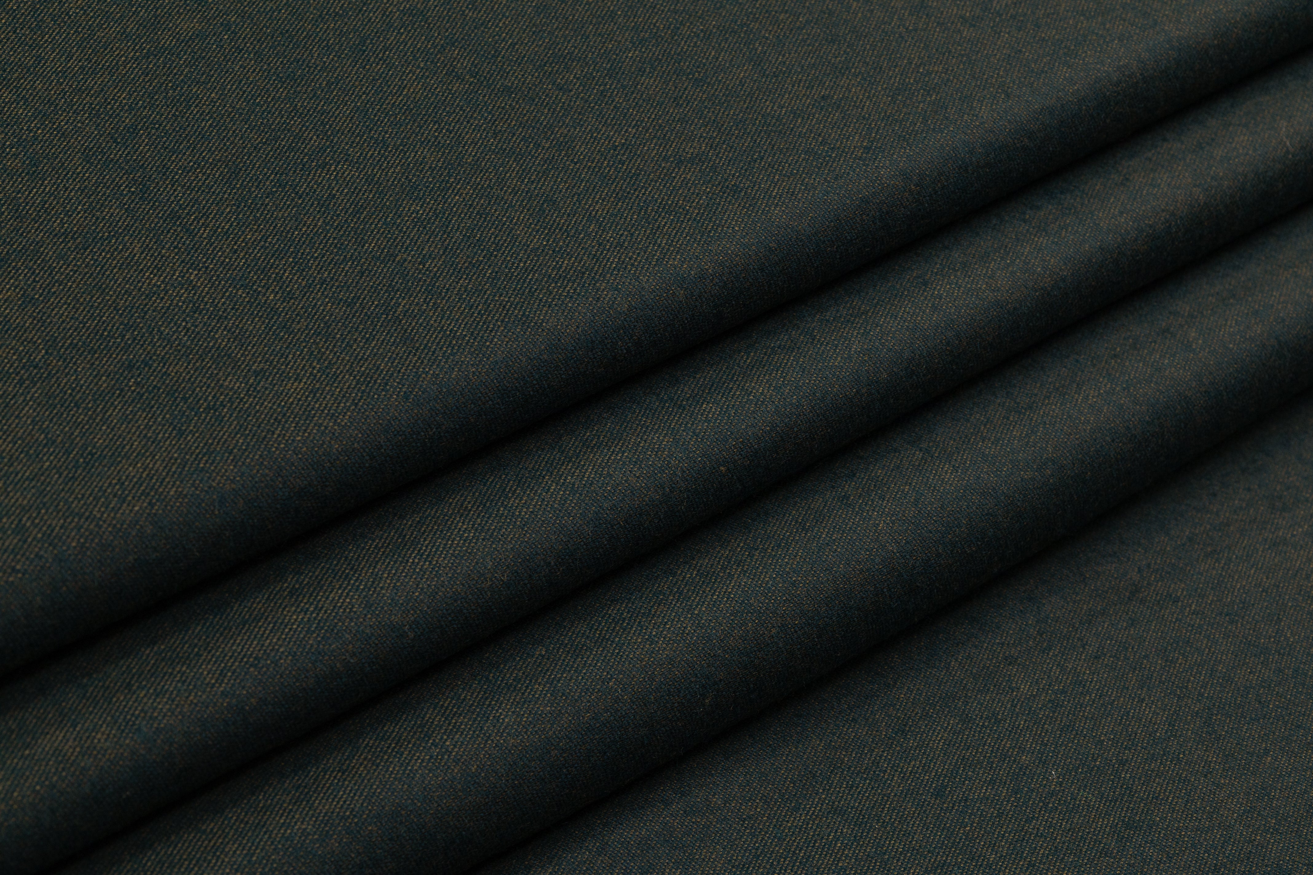 Two-Tone Italian Wool Suiting - Green / Brass