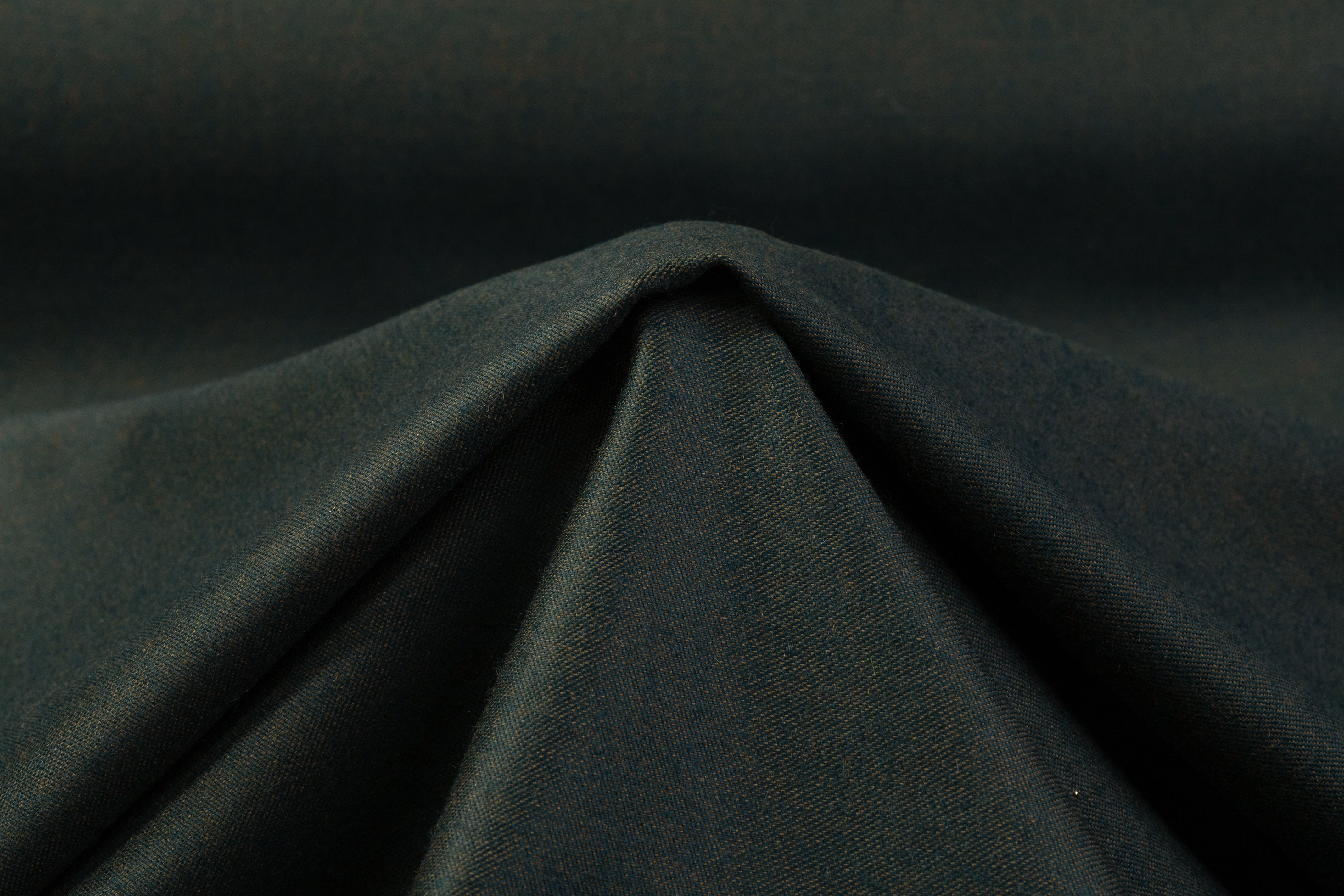 Two-Tone Italian Wool Suiting - Green / Brass