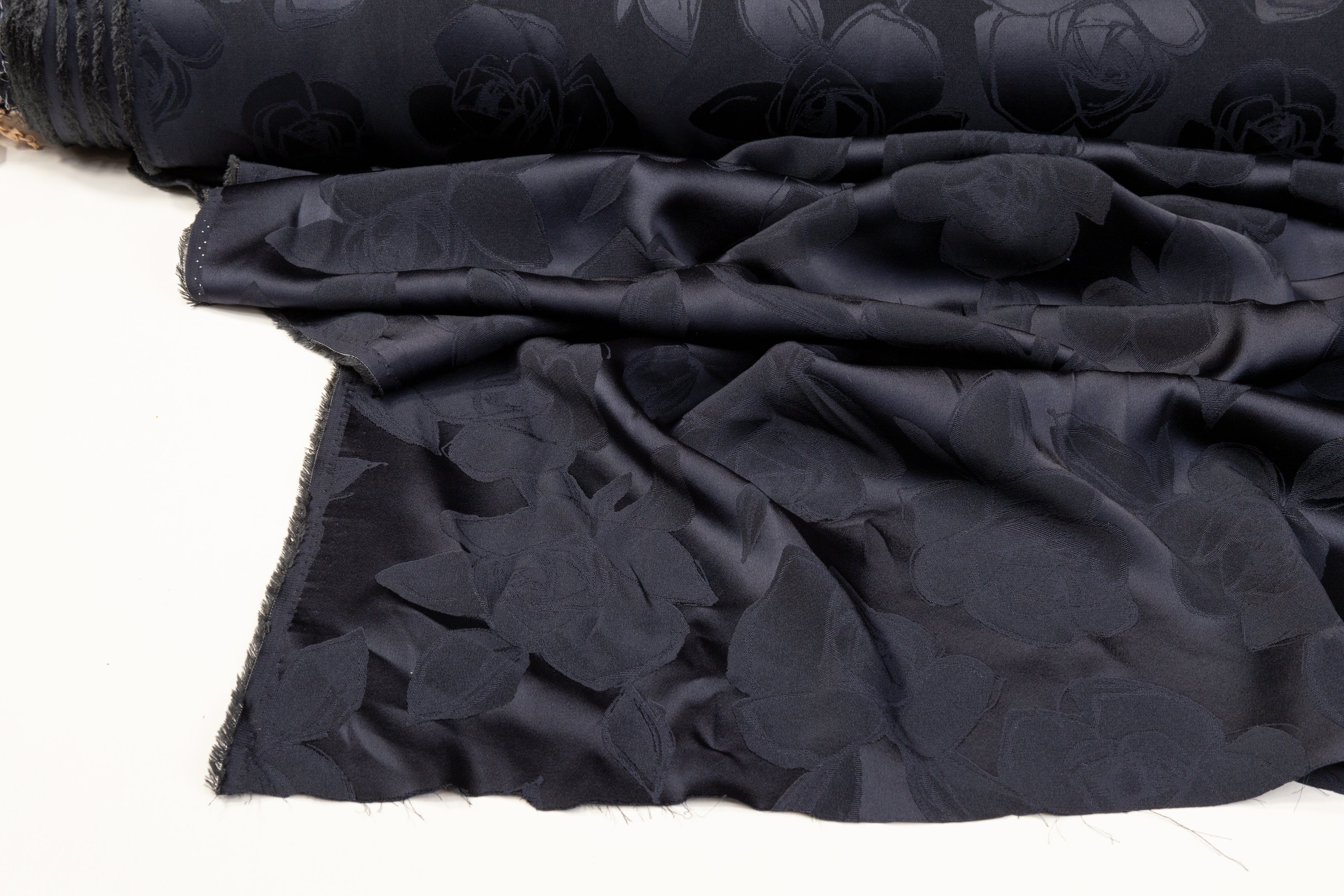 Viscose Acetate Italian Jacquard - Navy