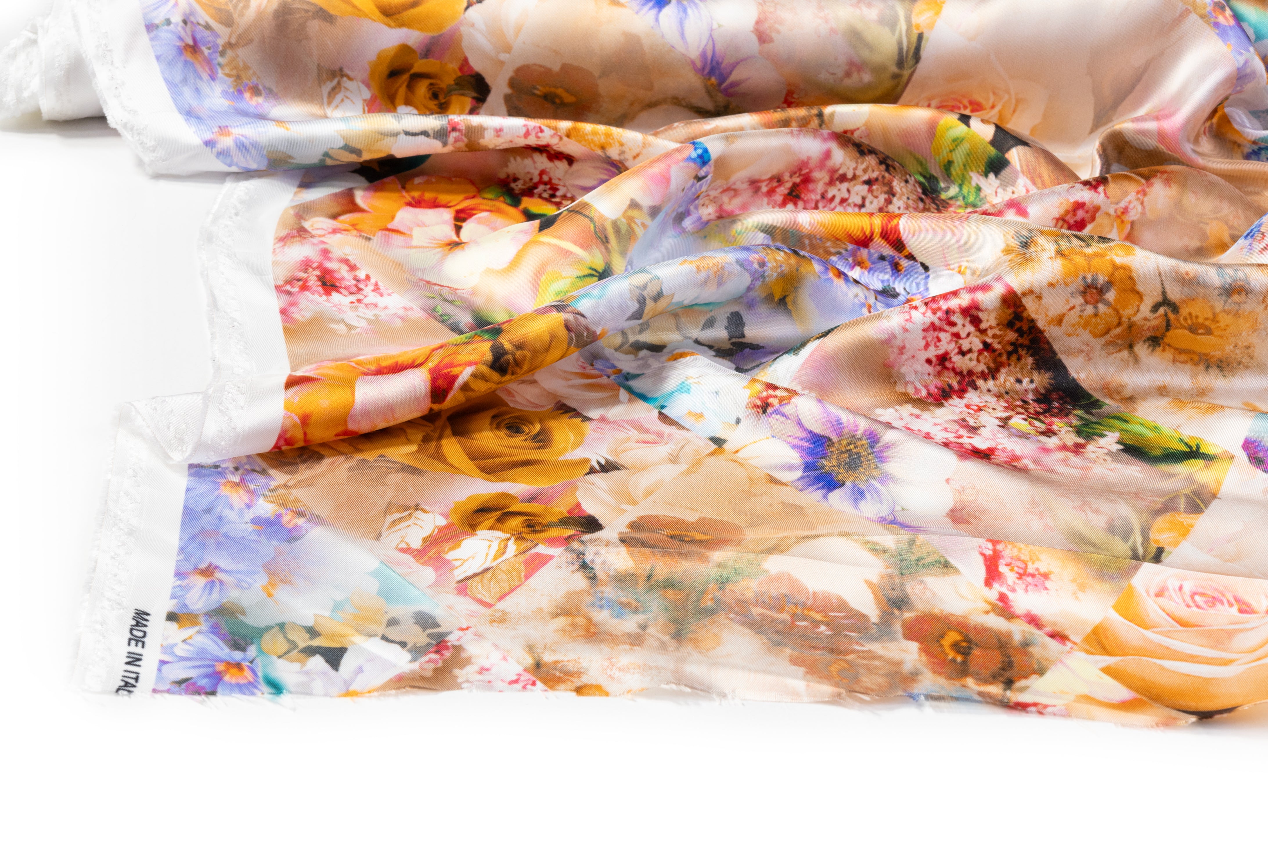 Floral Italian Viscose Twill - Multicolor