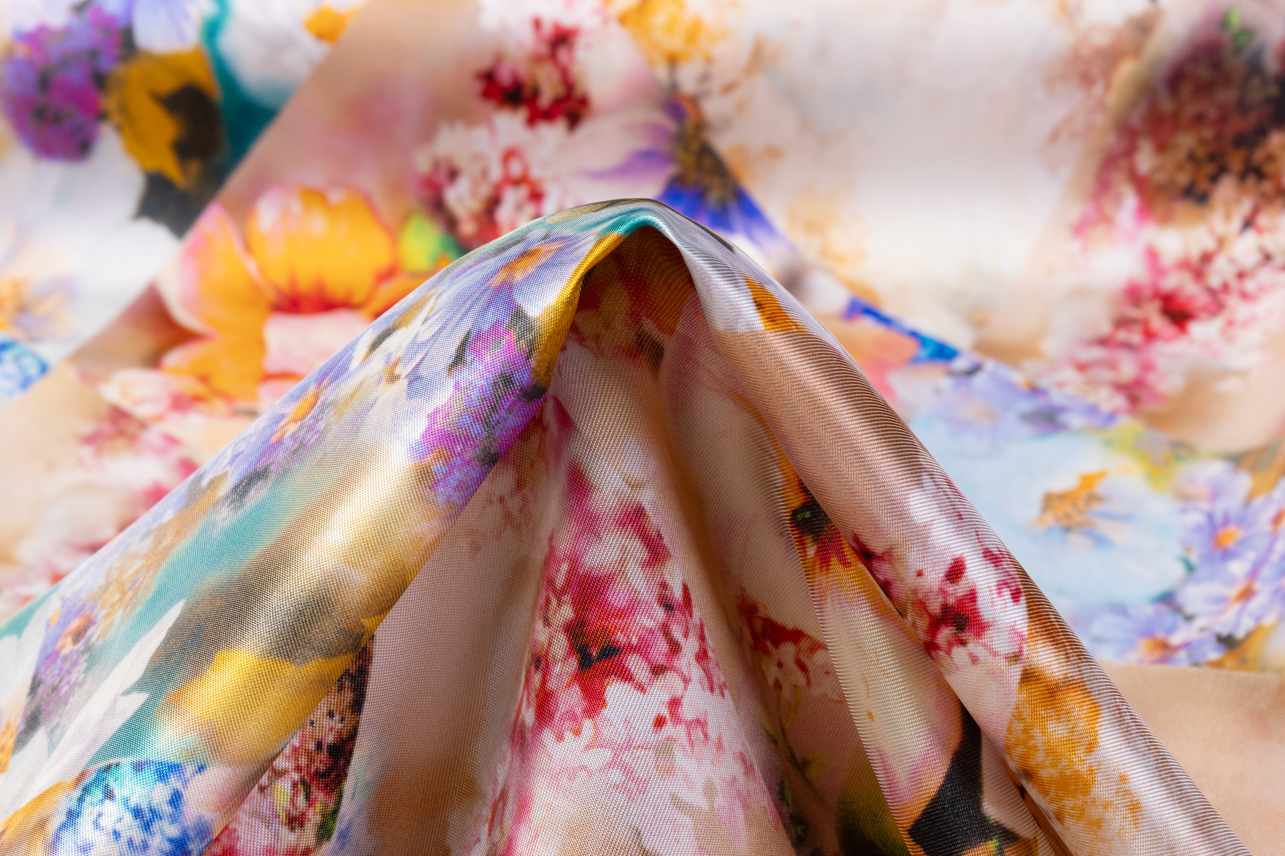 Floral Italian Viscose Twill - Multicolor