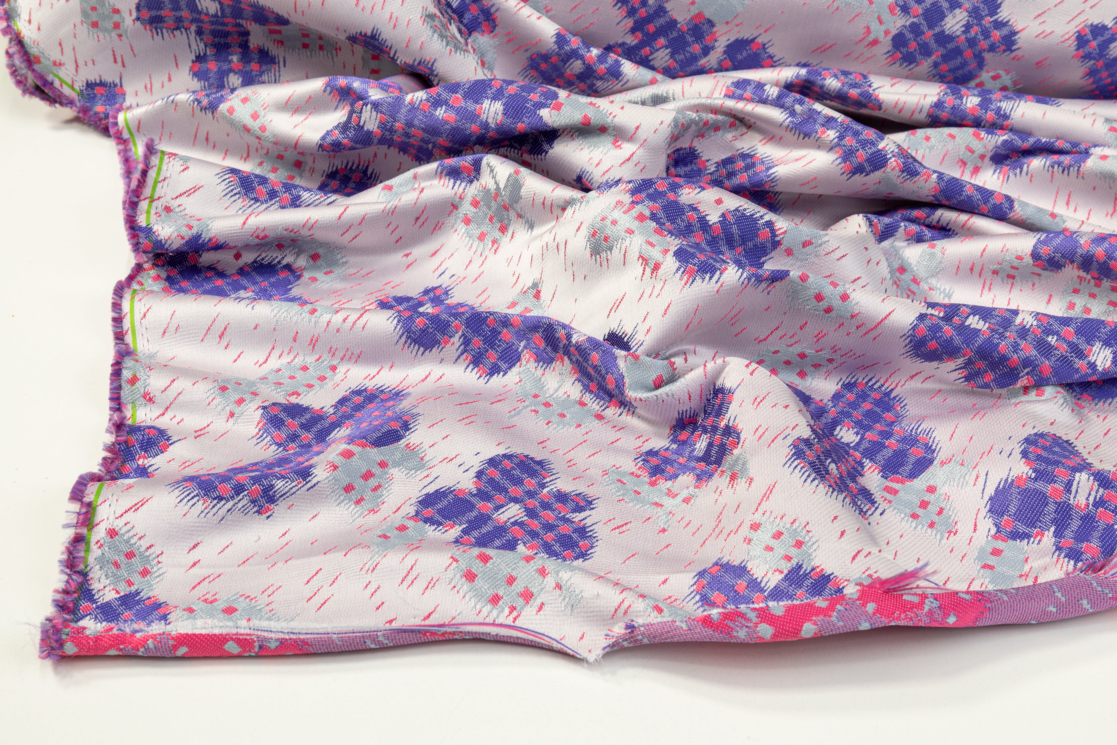 Abstract Floral Italian Brocade - Purple / Gray / Pink
