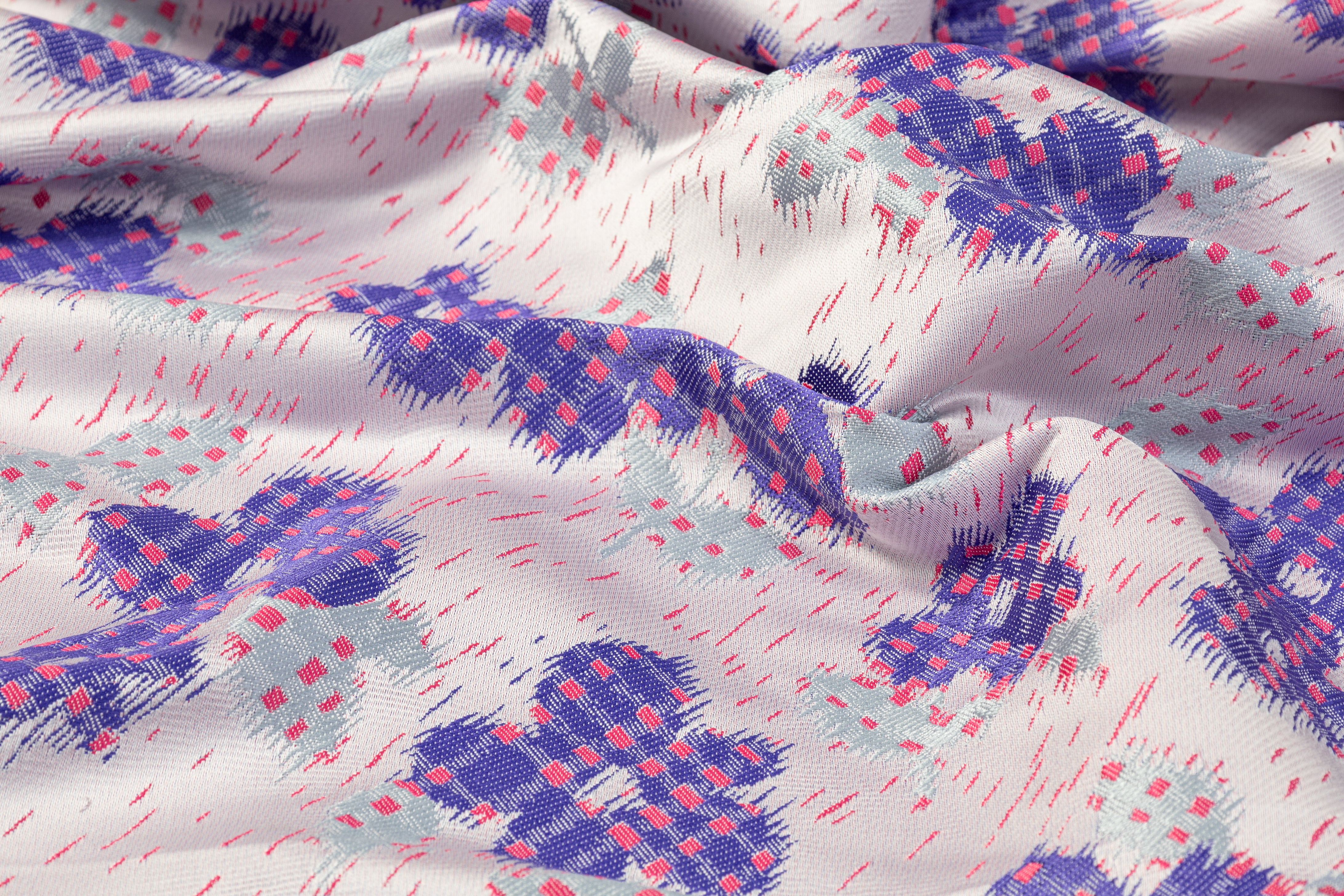 Abstract Floral Italian Brocade - Purple / Gray / Pink