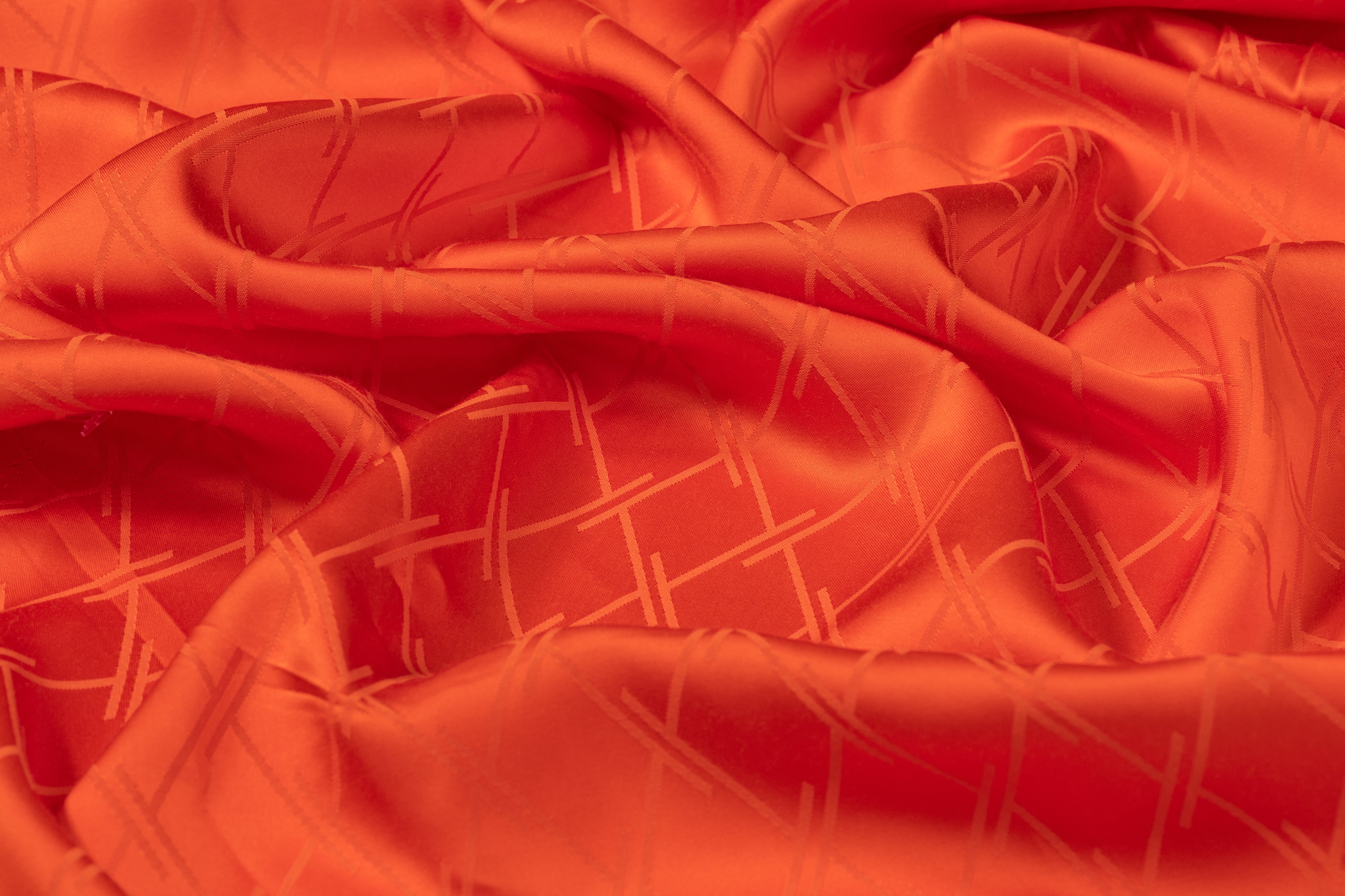 Viscose Acetate Italian Jacquard - Orange