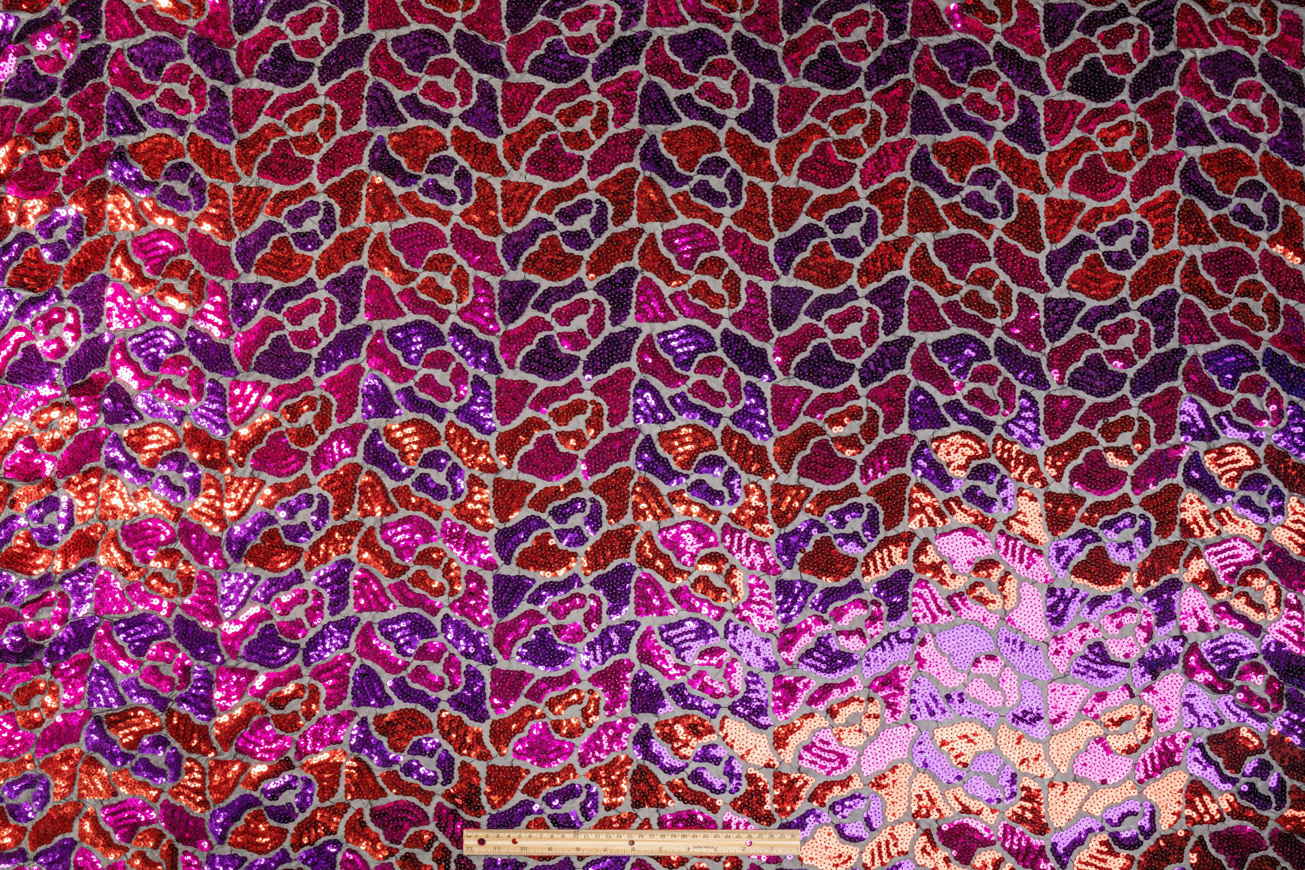 Sequined Mesh - Purple / Magenta / Red