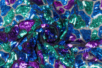 Sequined Mesh - Blue / Green / Purple