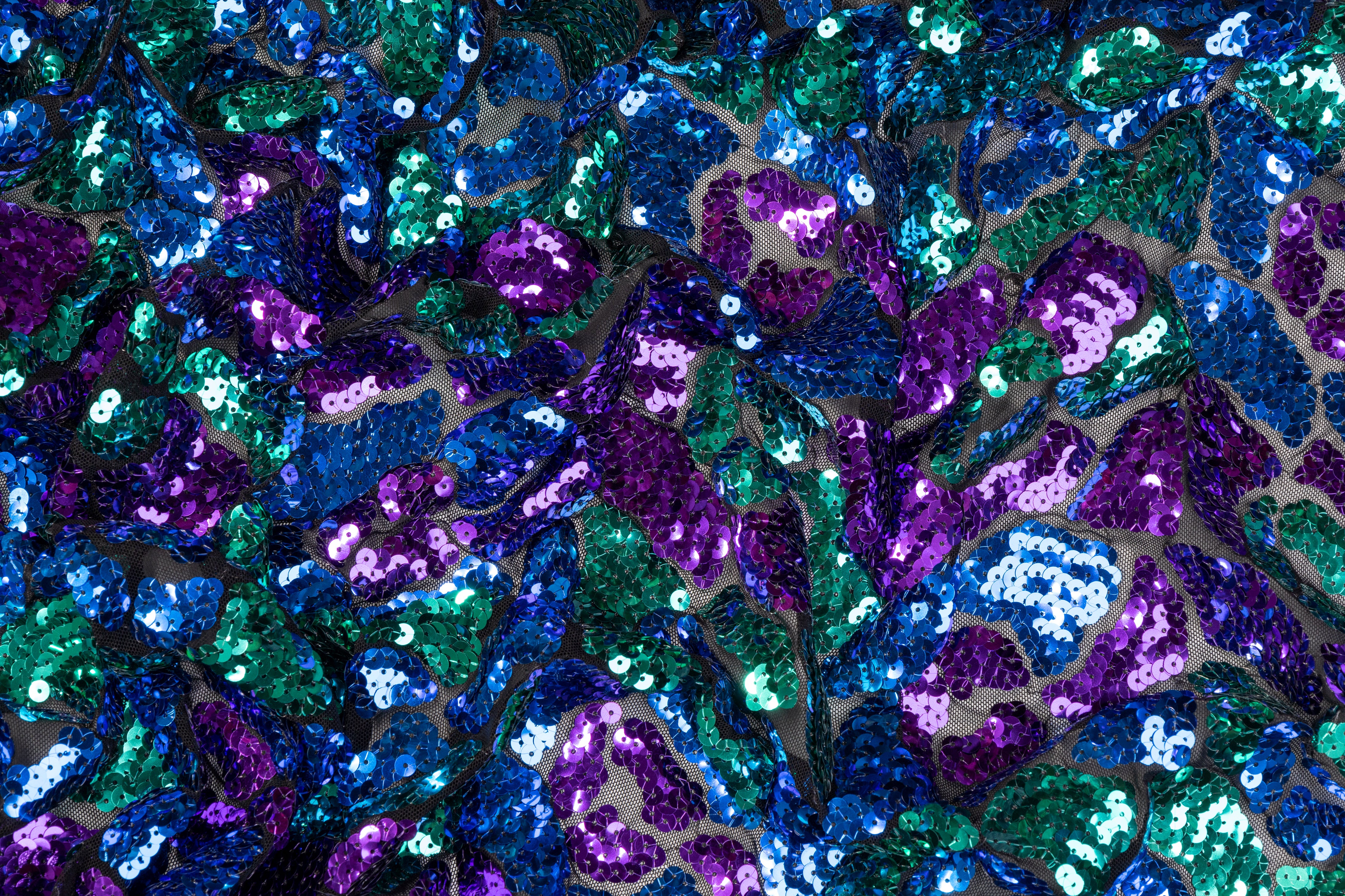 Sequined Mesh - Blue / Green / Purple