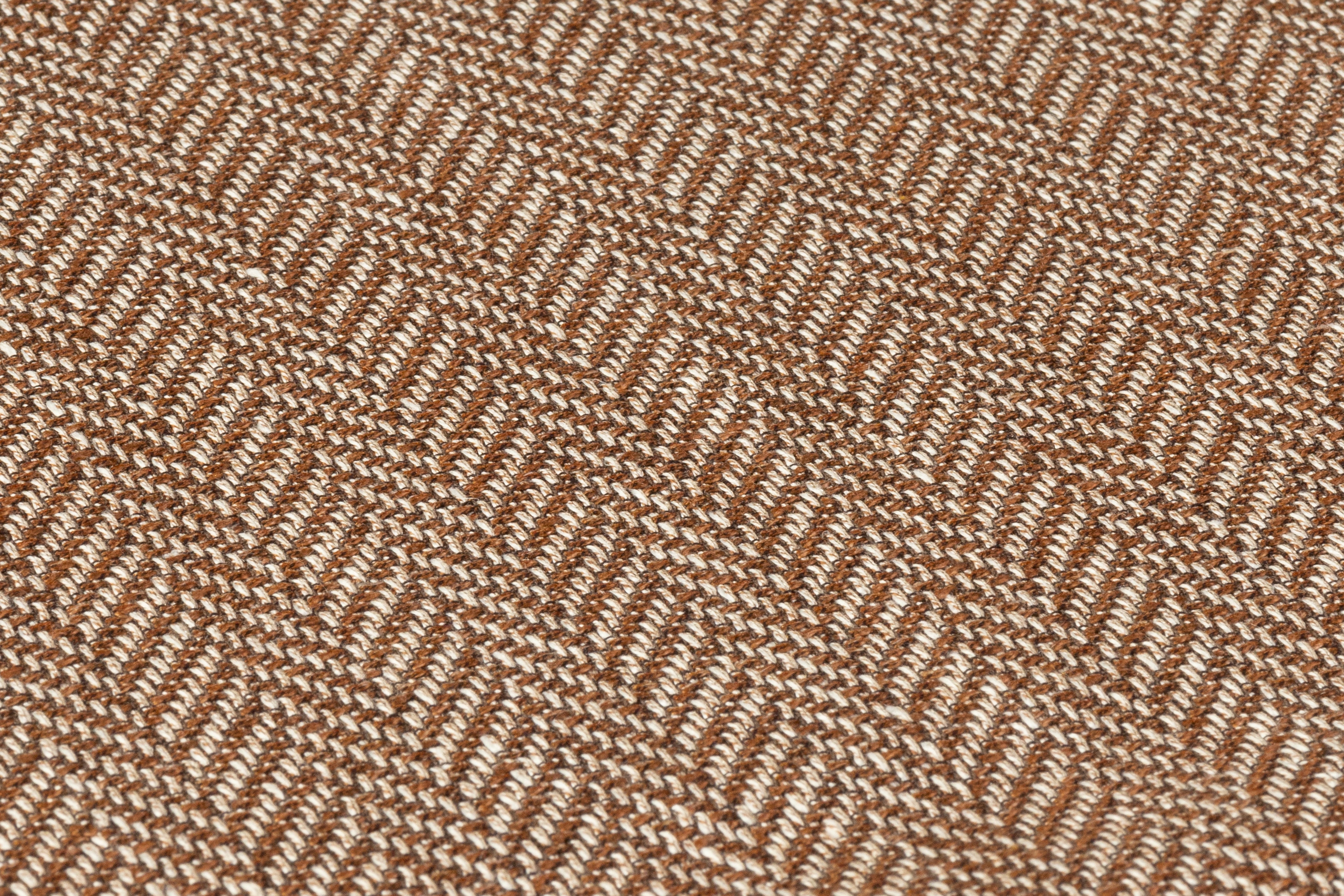 Herringbone Italian Wool Cotton Tweed - Brown