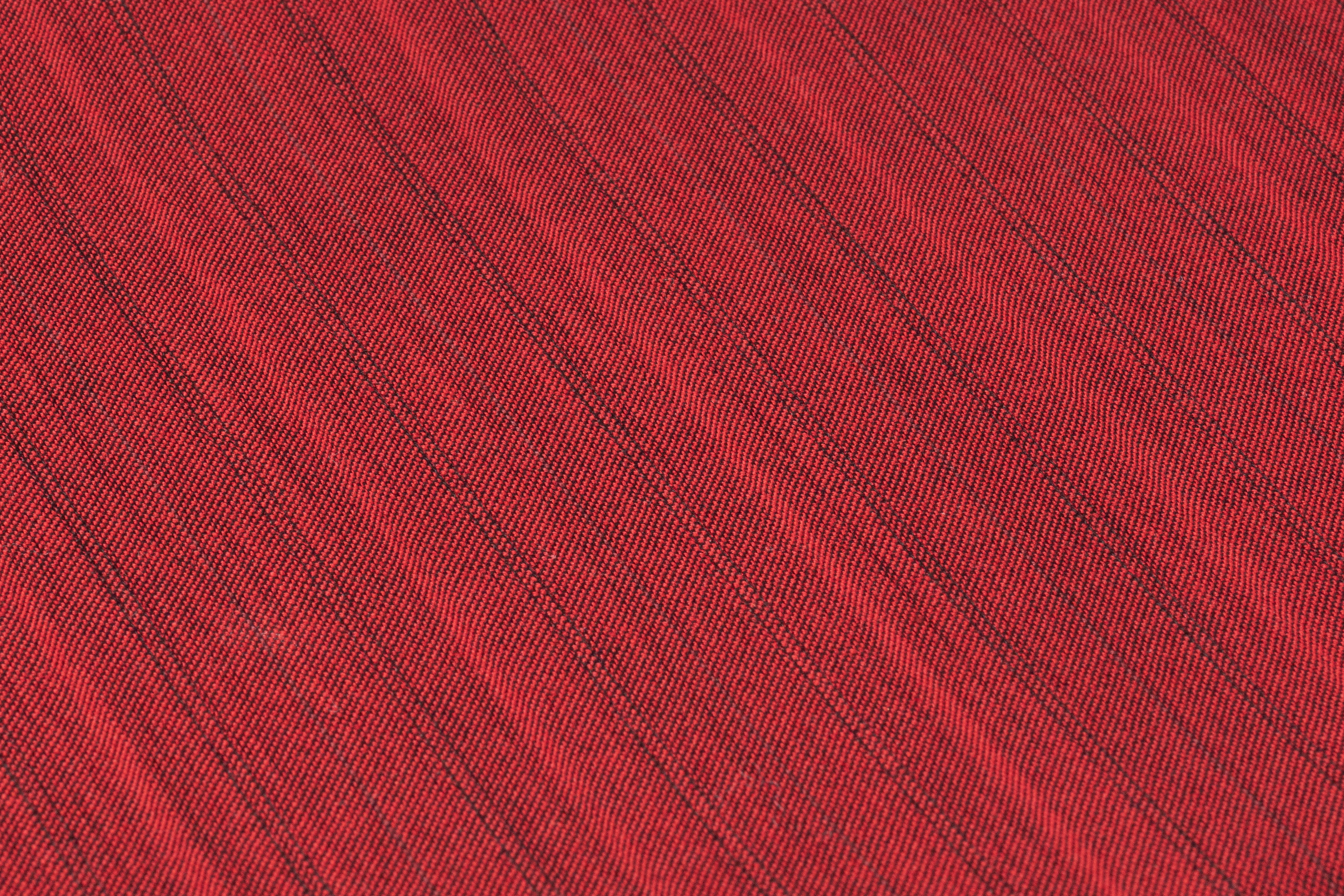 Armani - Striped Italian Wool Suiting - Red / Black