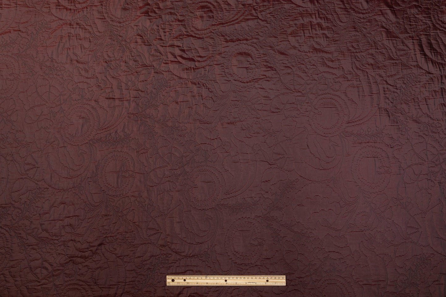 Abstract Quilted Polyester - Iridescent Black and Red