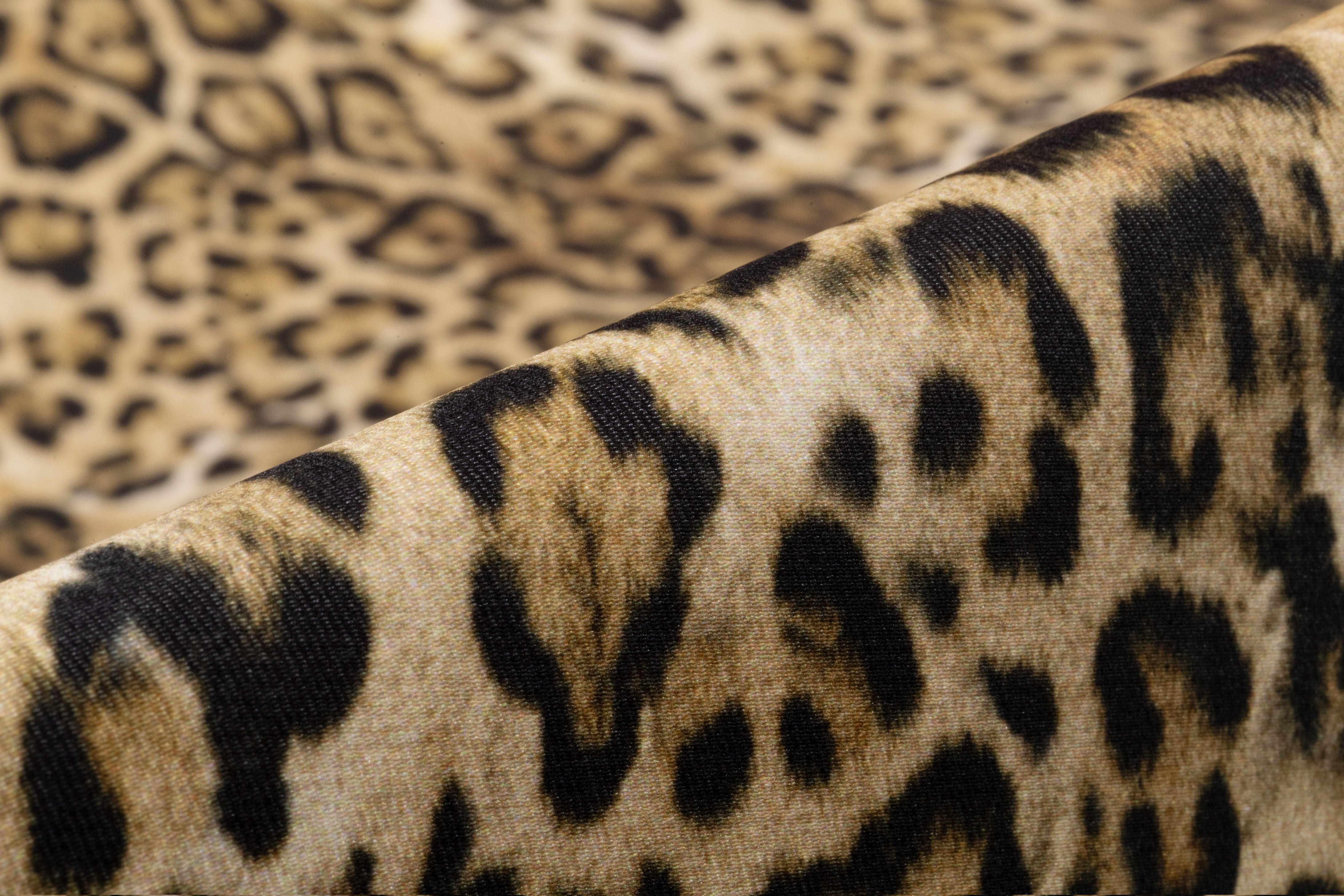 Leopard Print Italian Silk Blend Double Satin