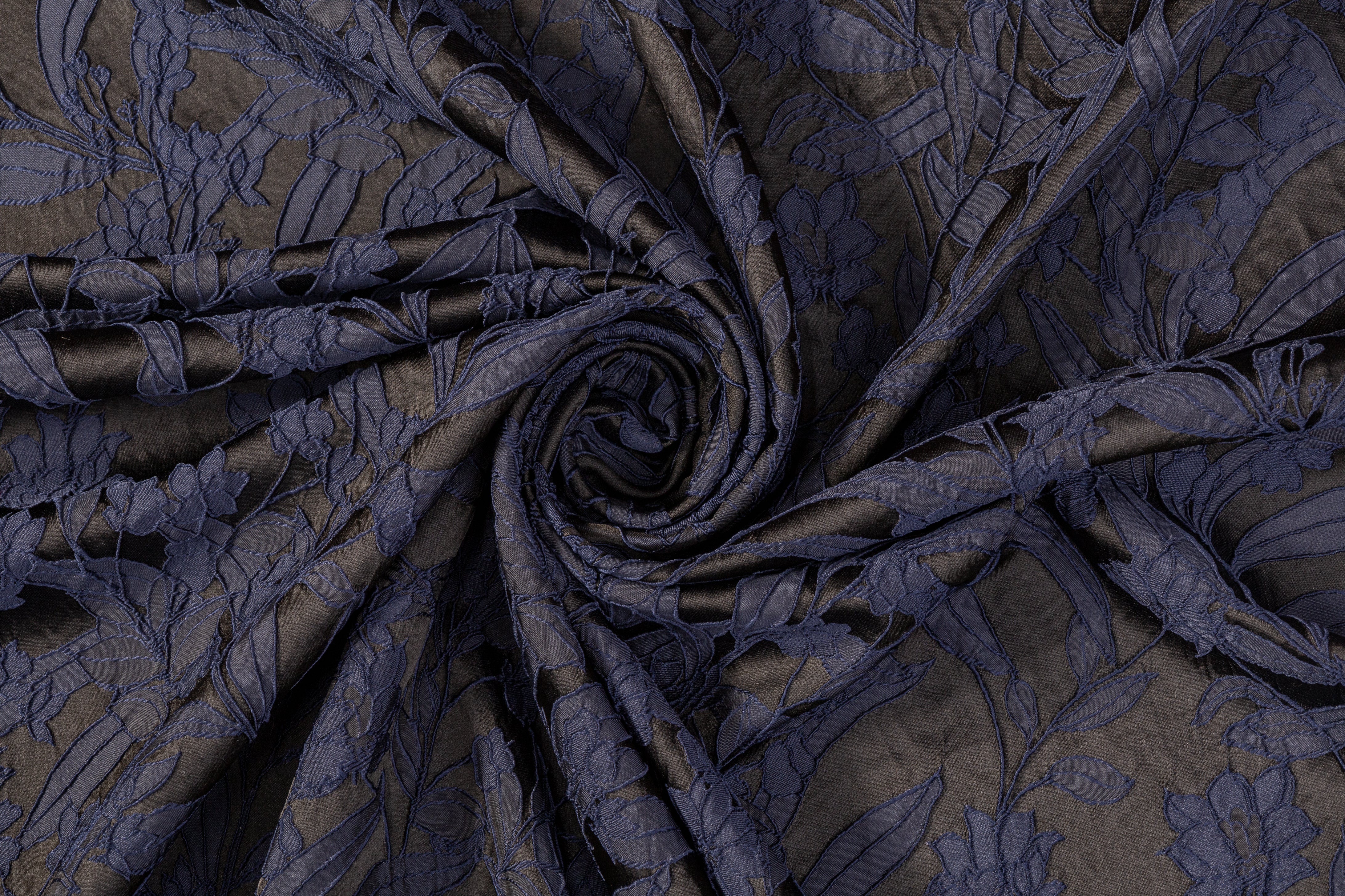 Floral Brocade - Navy